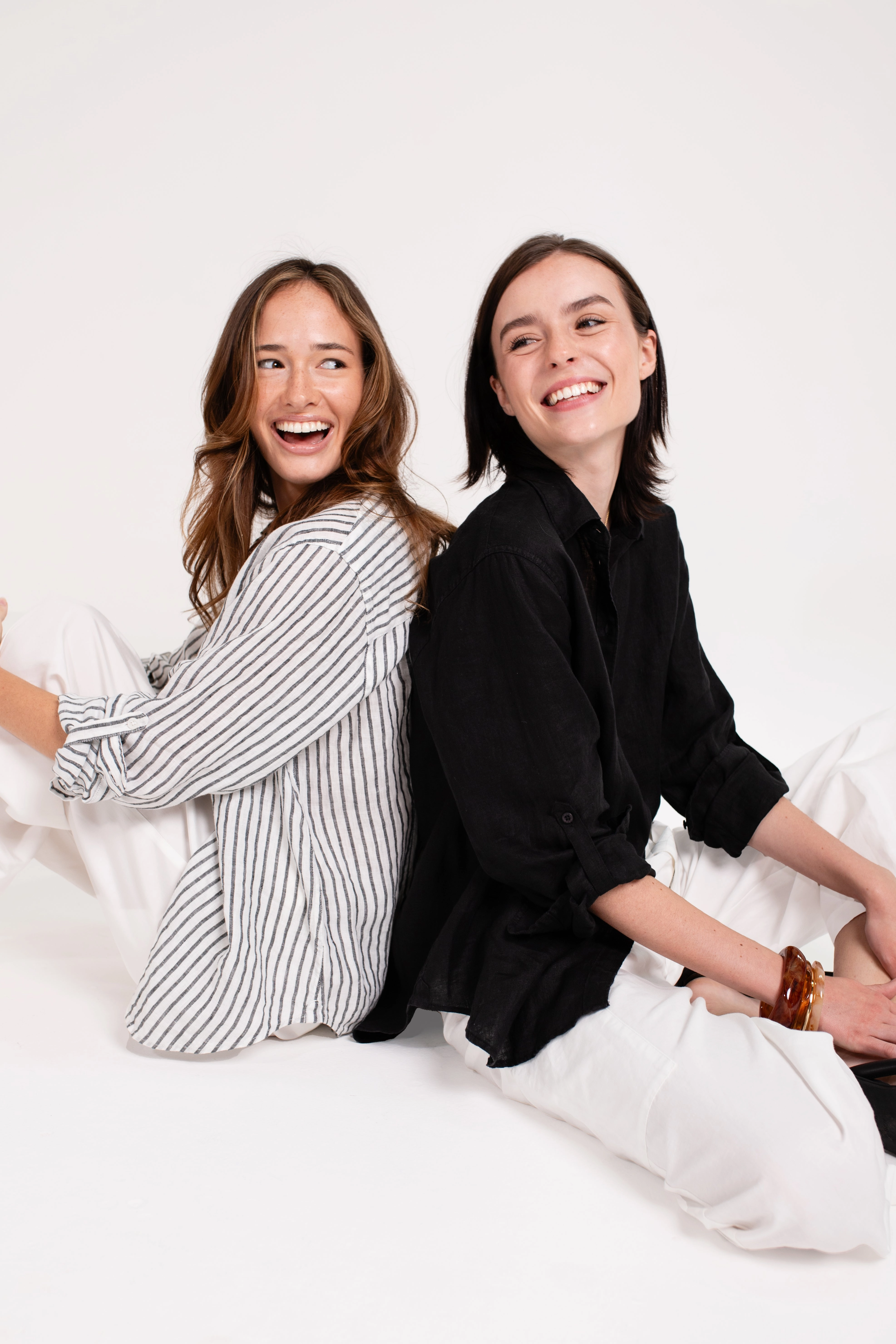 Petite Option Black Embroidered Palm Boyfriend Linen Shirt