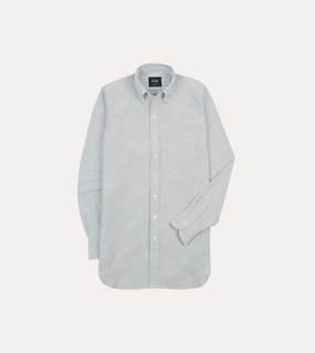 Black Ticking Stripe Cotton Oxford Cloth Button-Down Shirt Winter Comfort Micro Perforated Texture