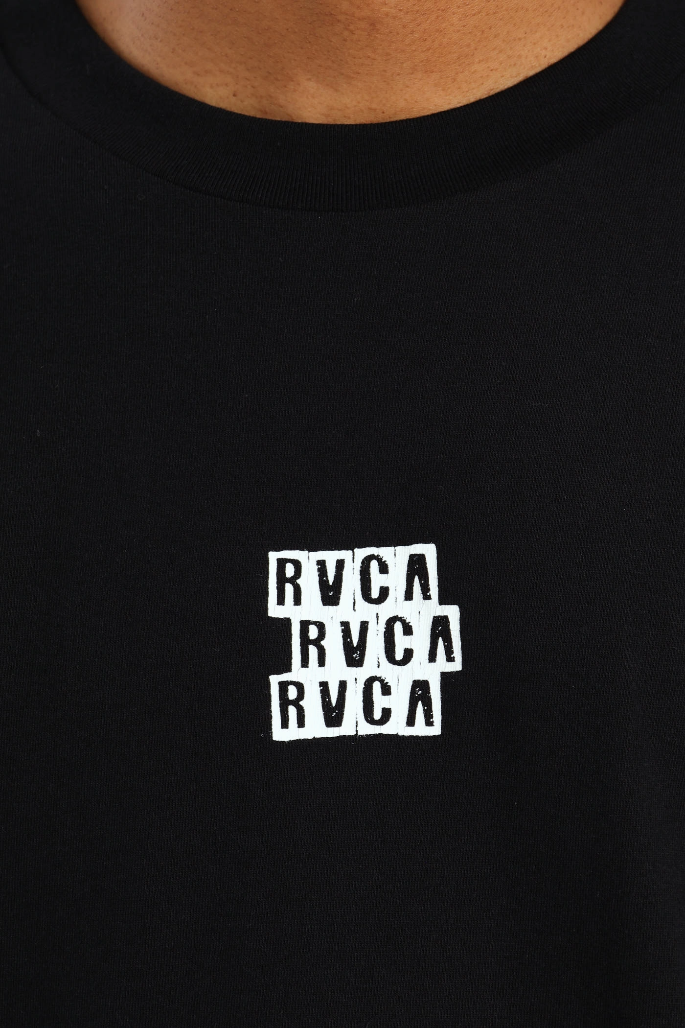 Microfiber texture Holiday Outfit Style Blocked Tee - Black