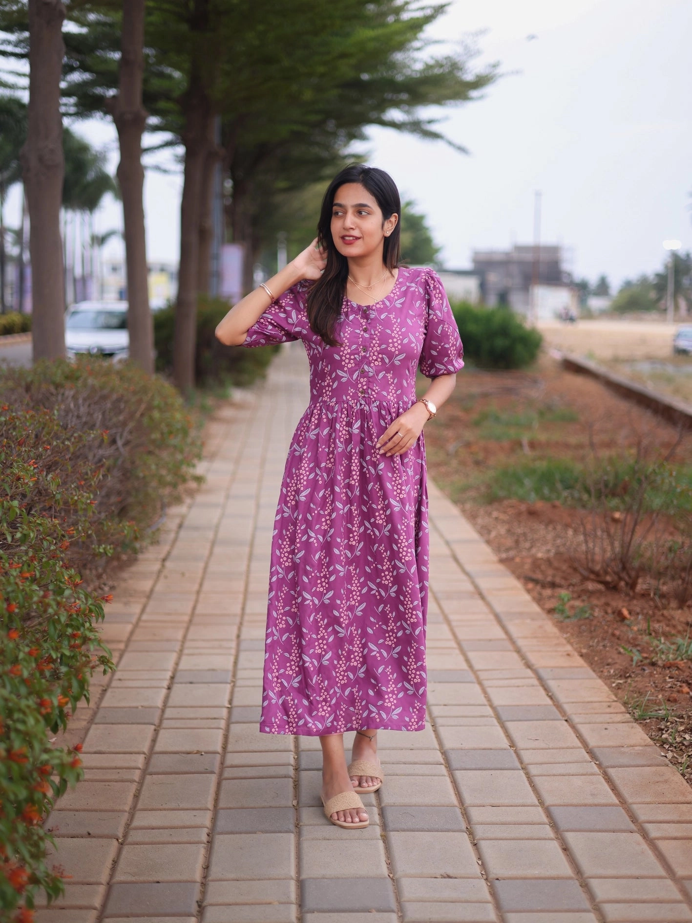 Bloom Theory Violet Printed Feeding and Maternity Wear Stylish Feel