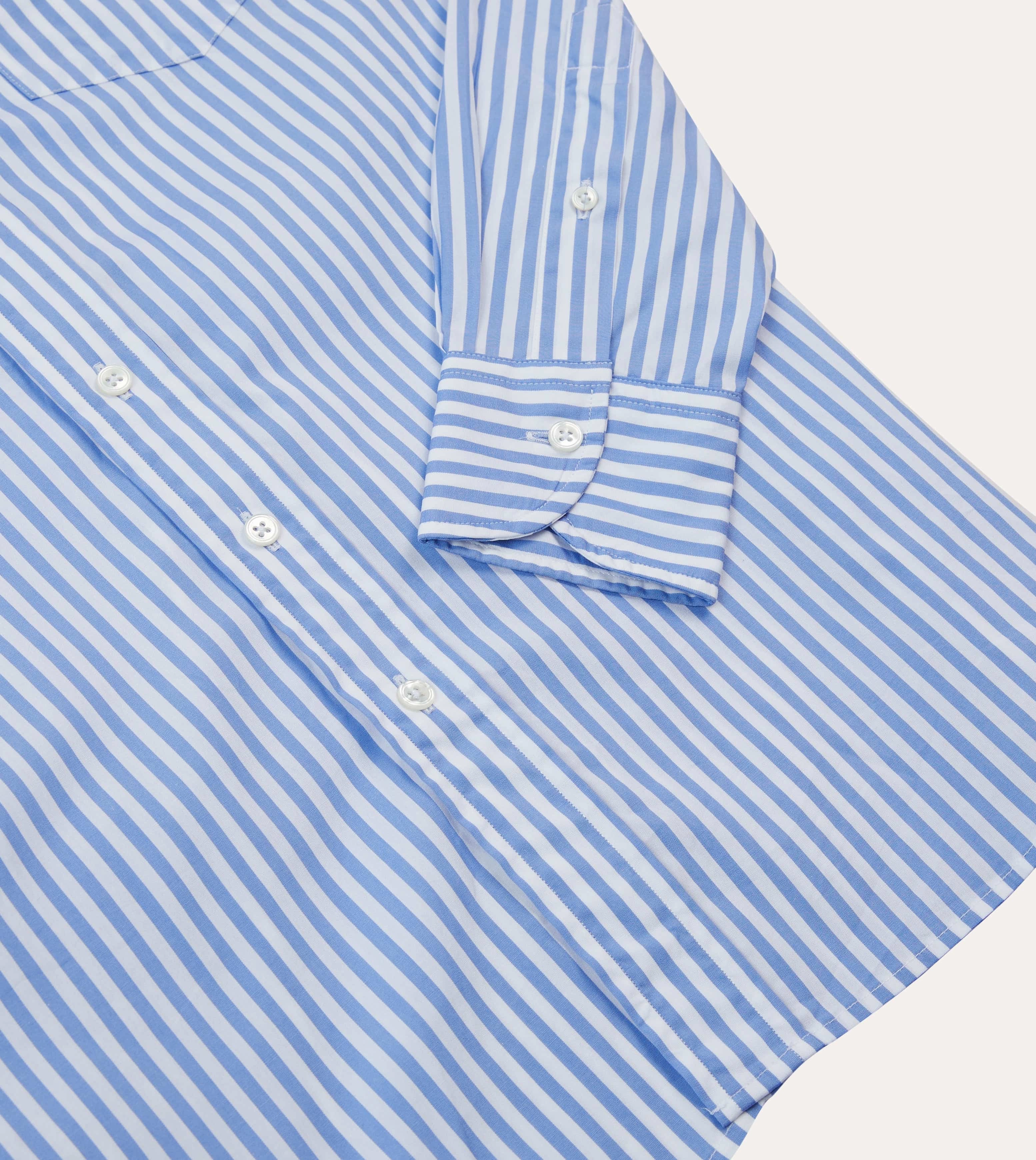 Corporate Wear Blue Bengal Stripe Cotton Poplin Button-Down Shirt