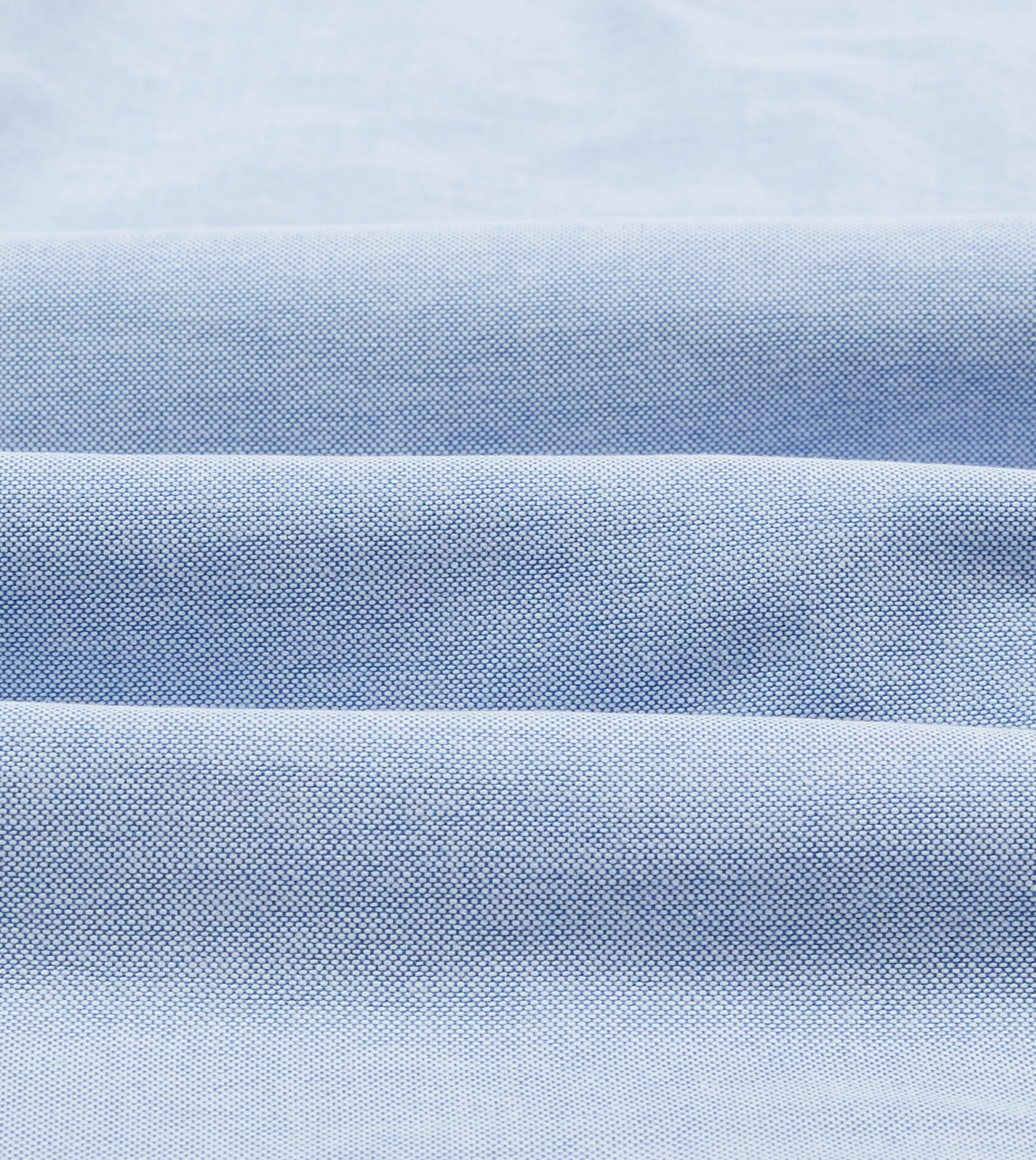 Reinforced Collar Effortless Style Blue Cotton Oxford Cloth Long Point Collar Shirt