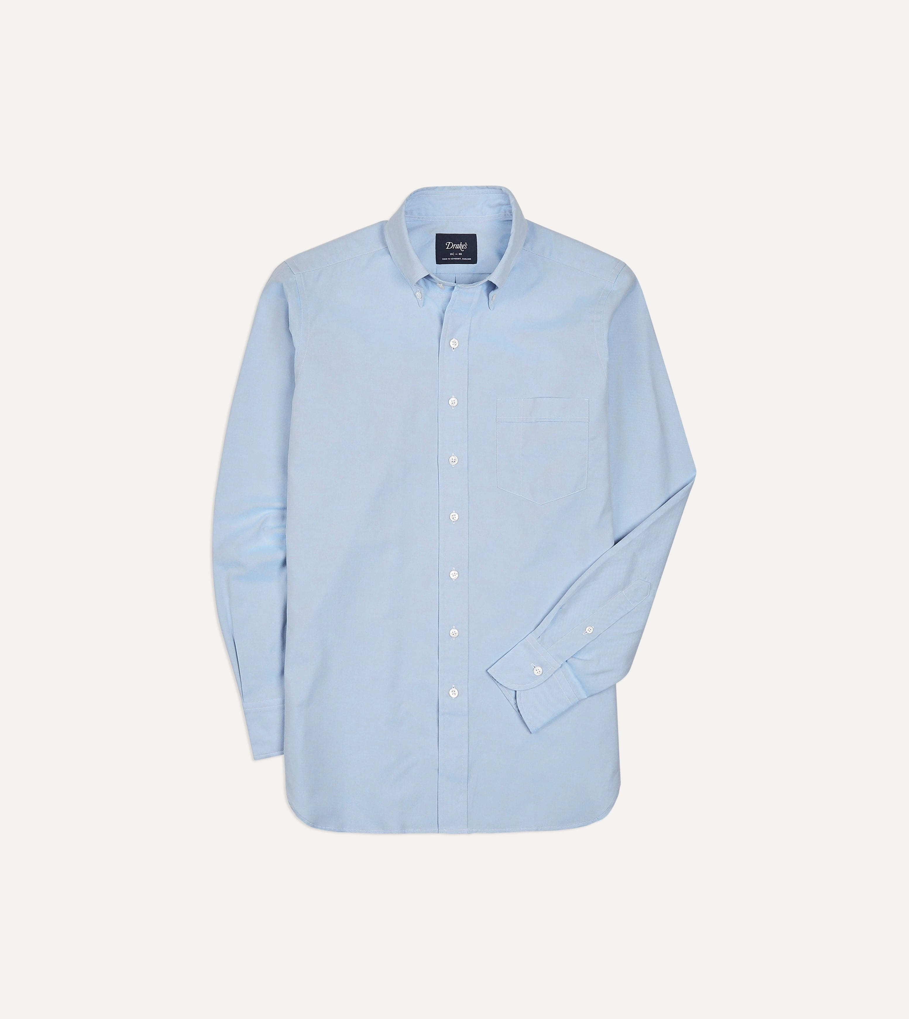 Blue Pinpoint Oxford Cotton Cloth Button-Down Shirt Minimalist Style Casual Hangout