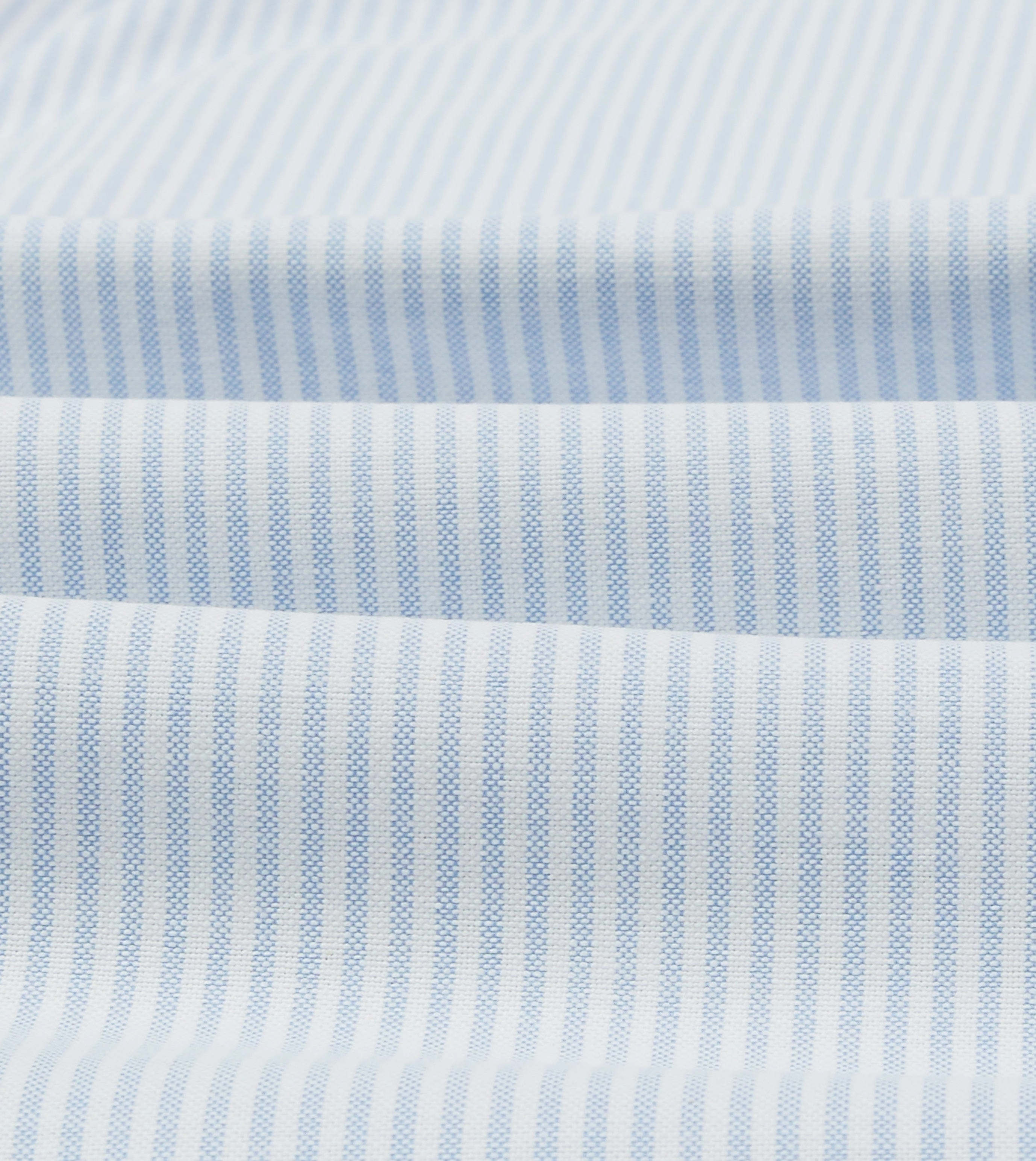 Blue Ticking Stripe Oxford Cloth Button-Down Work Shirt Hypoallergenic Lining Subtle pattern