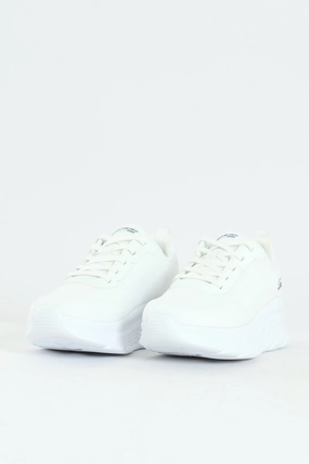 Bobs B Flex Hi Knit Lace Up Sneaker - White Soft Bounce Adaptive Response Platform