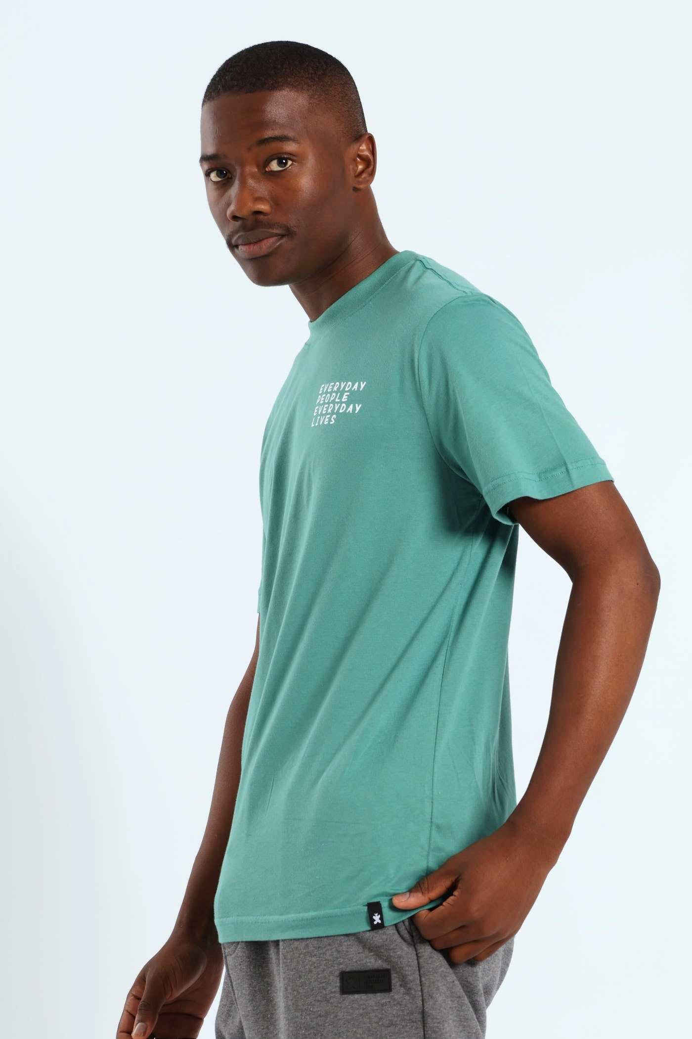 Urban Fashion Look Block Car Front & Back Printed Tee - Teal