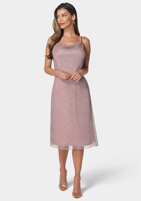 Winter Proof Ombre Pleat Cowl Midi Dress