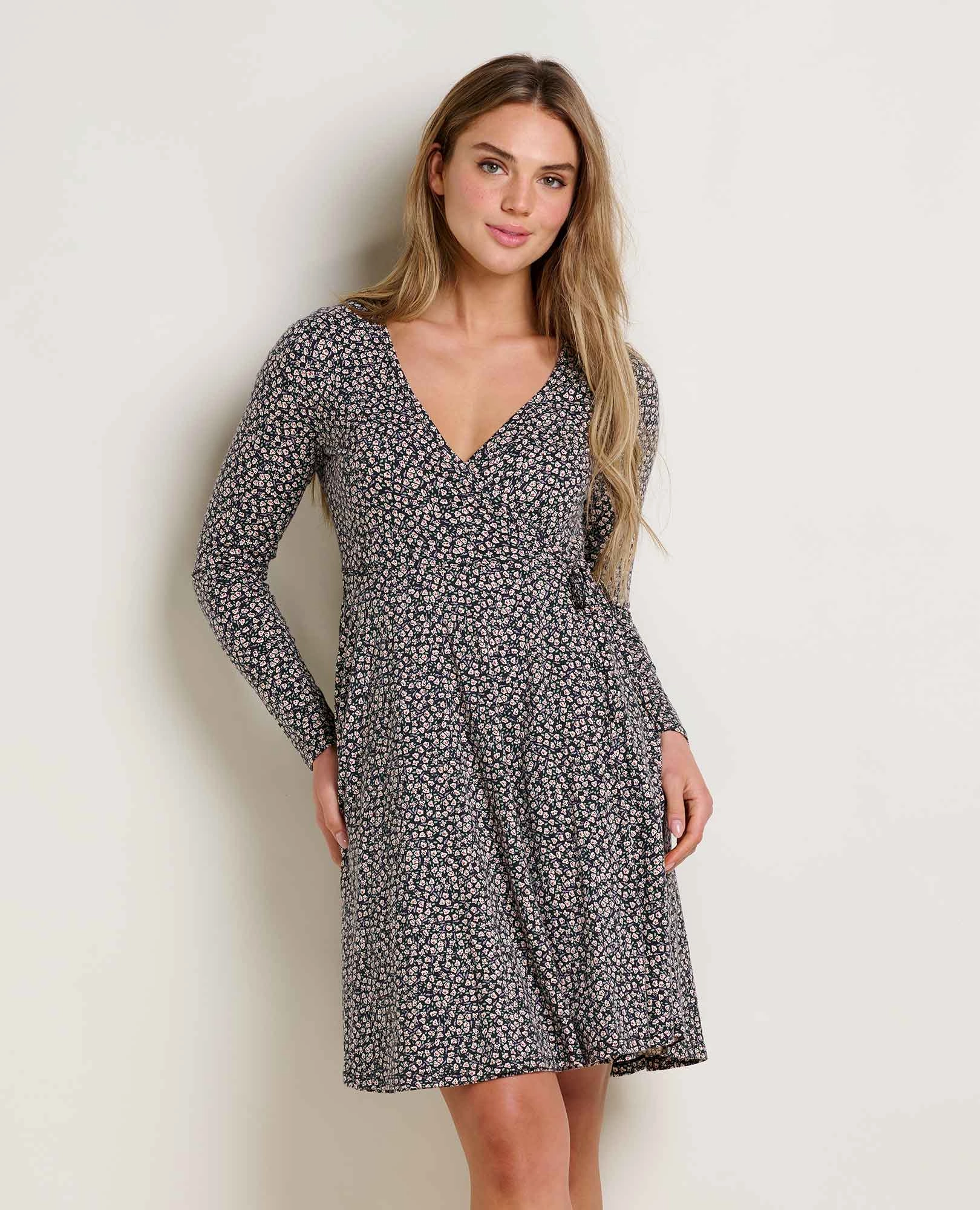 Freesia Long Sleeve Wrap Dress Daywear Fit Delicate Tone