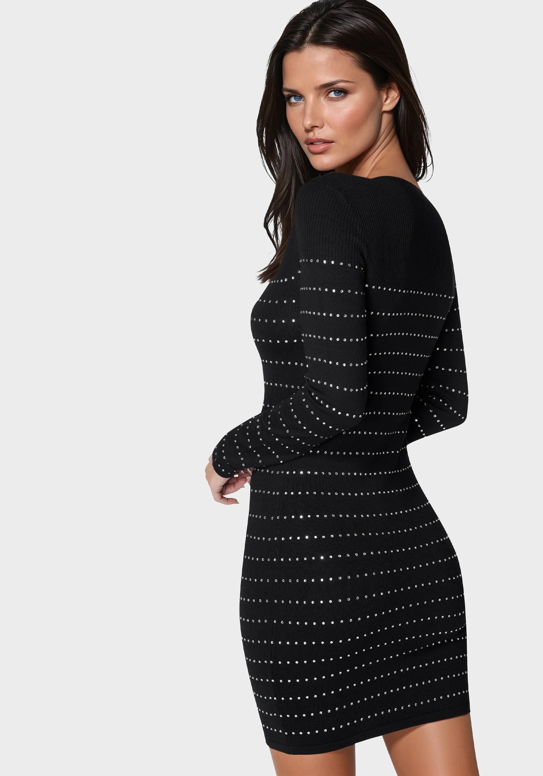 Natural Light Timeless and Comfortable Bold Shoulder Sparkle Sweater Dress