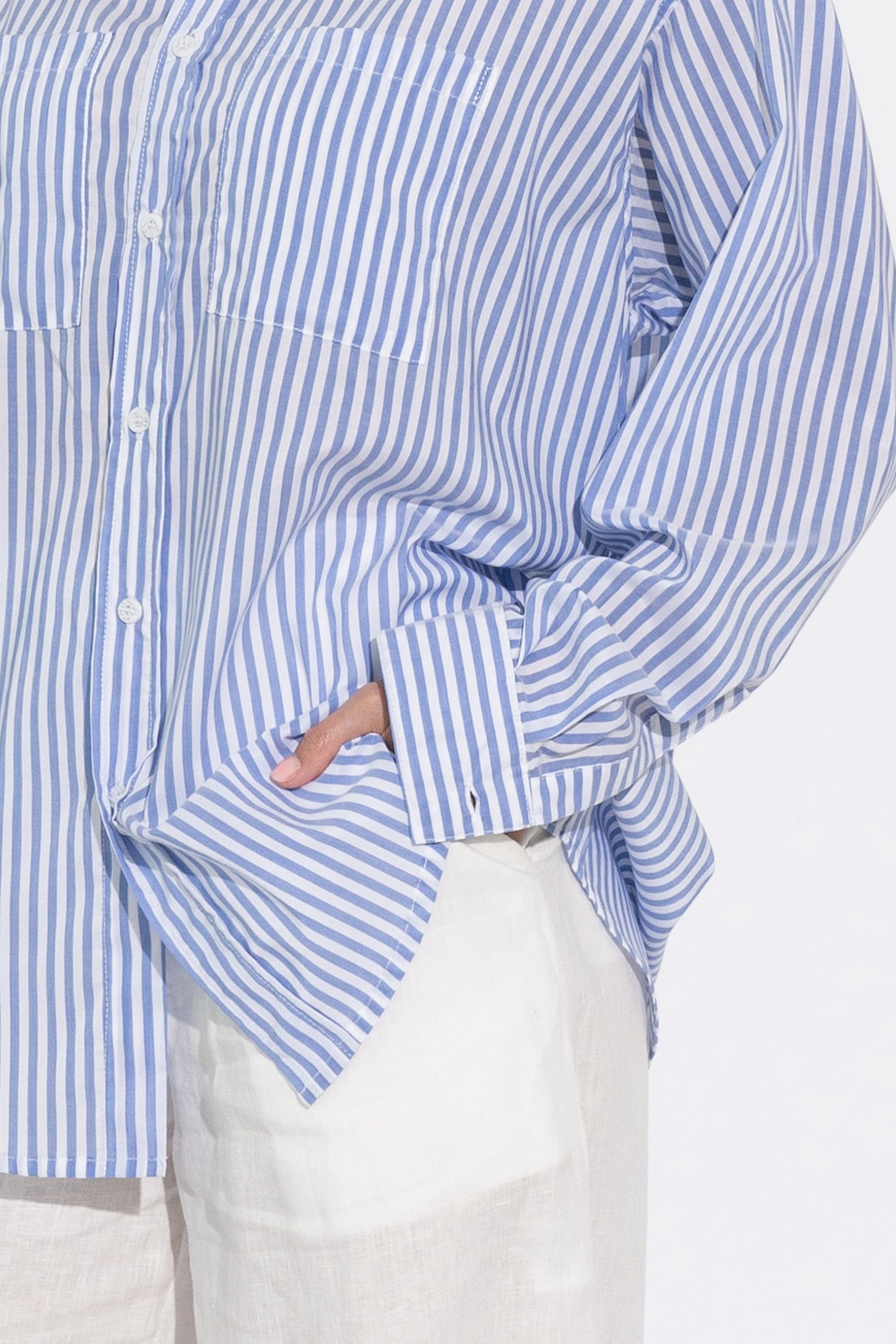 BOYFRIEND SHIRT - SF-W25-TP006-SOR/STR Roll-Up Sleeve networking event