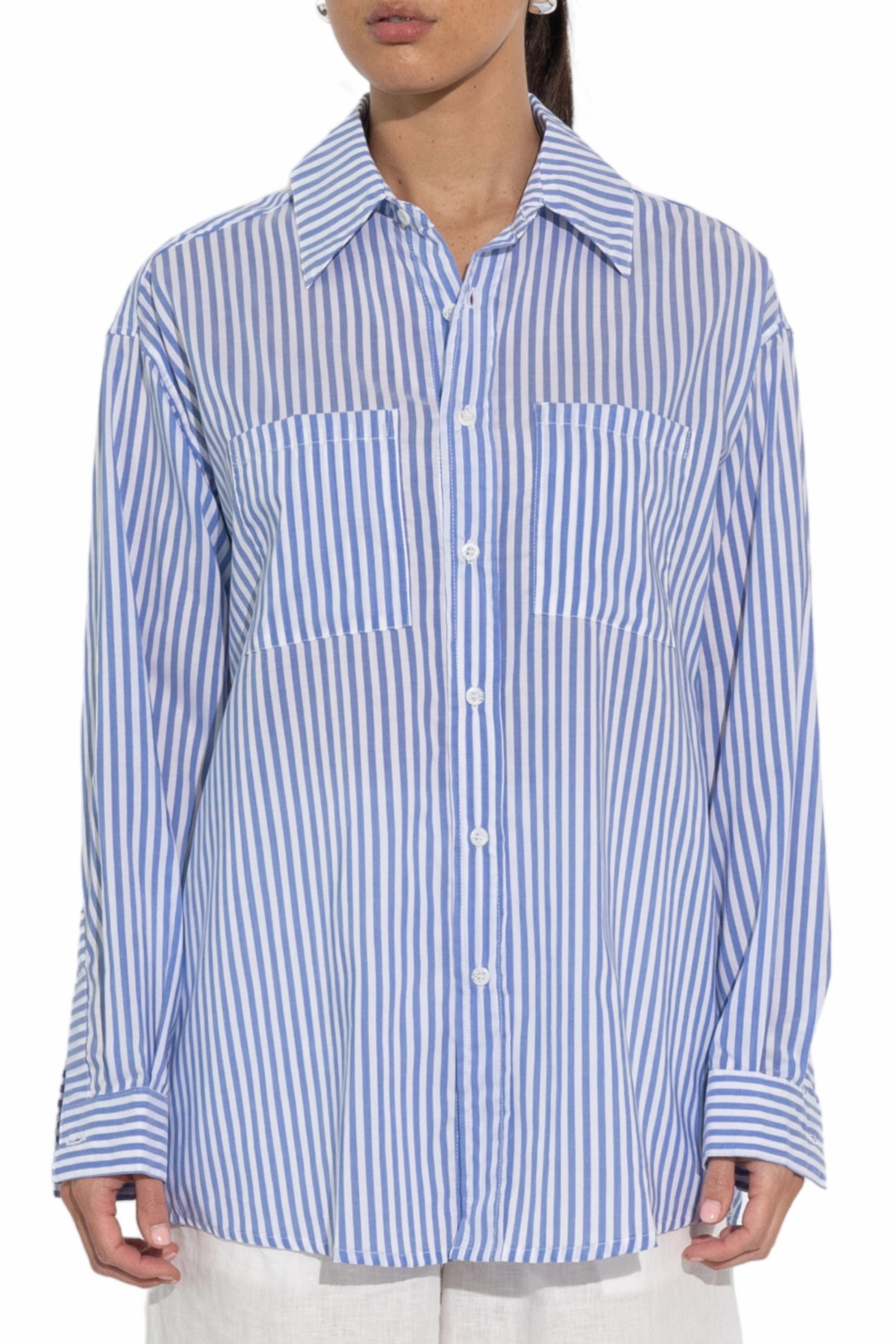 BOYFRIEND SHIRT - SF-W25-TP006-SOR/STR Seasonal Fashion