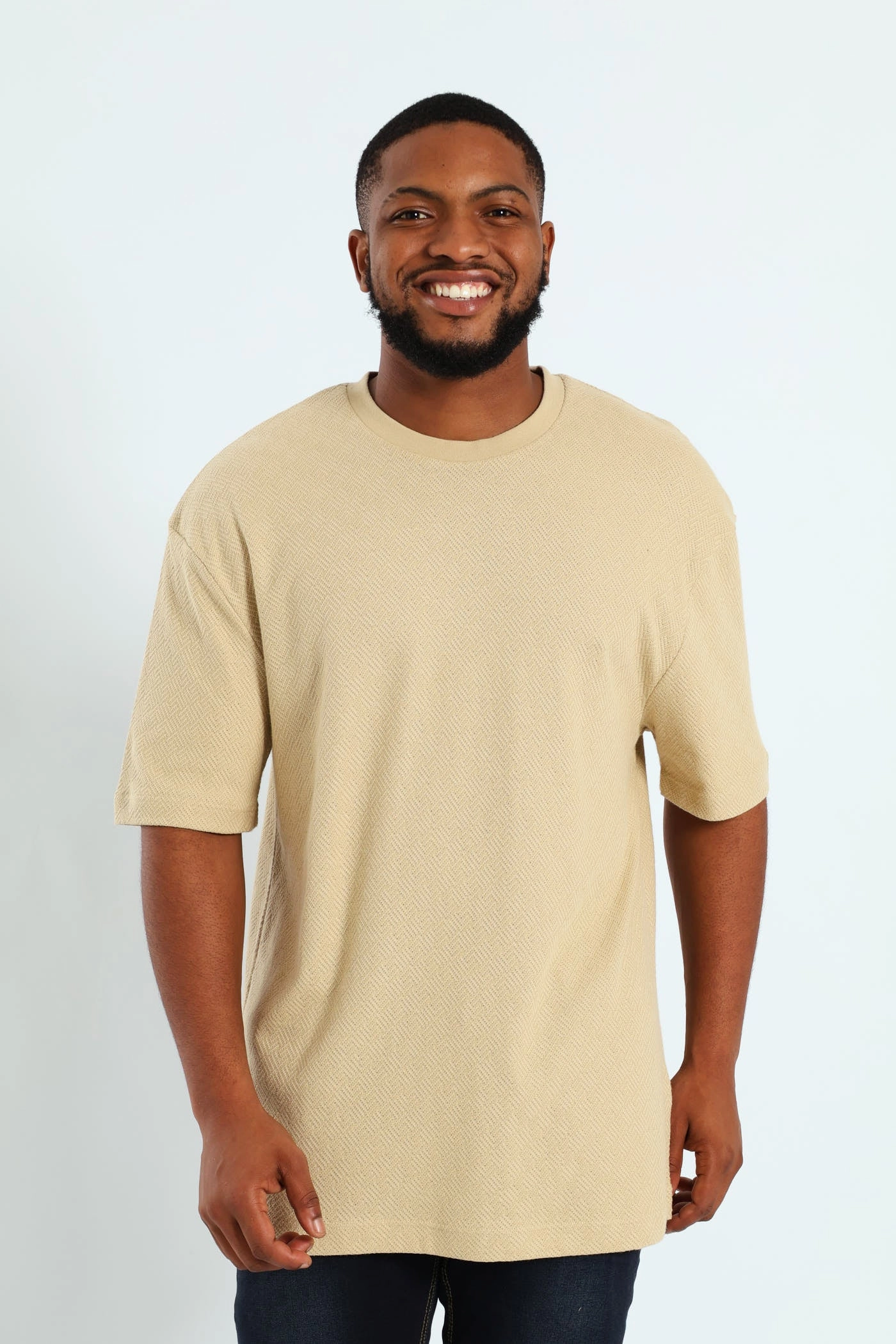 Pointelle Textured Tee - Stone Simple and Cozy Soft Feel
