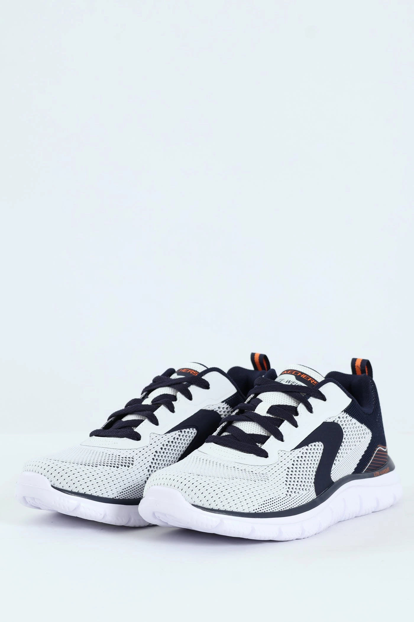 Track Lace Up Trainer - White/Navy Trend-setting silhouette Travel Ready