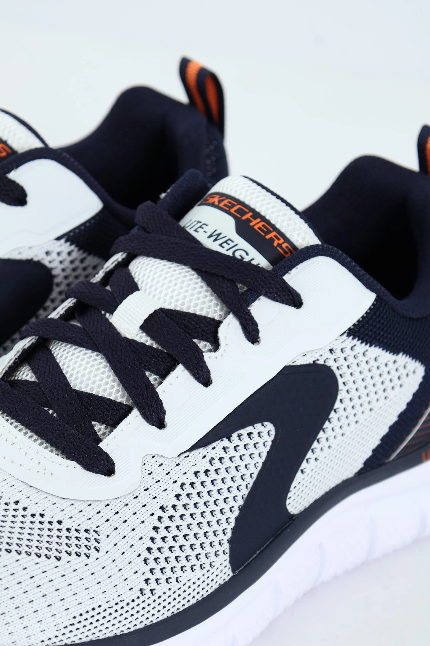 Non Stretch Upper Road Tested Track Lace Up Trainer - White/Navy