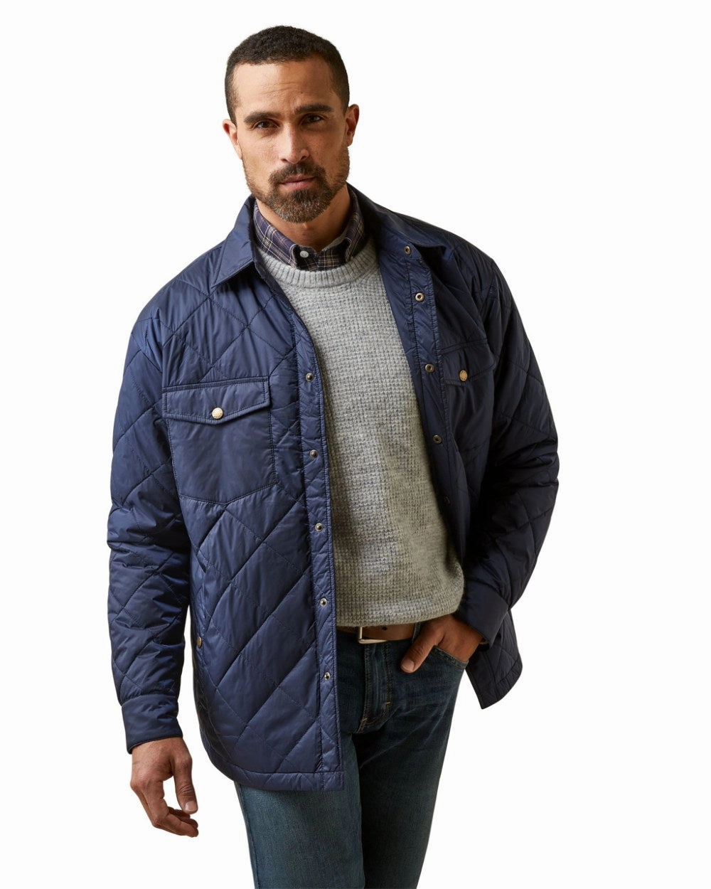 All Day Comfort Clean Jacket Detail Ariat Mens Stinson Shirt Jacket