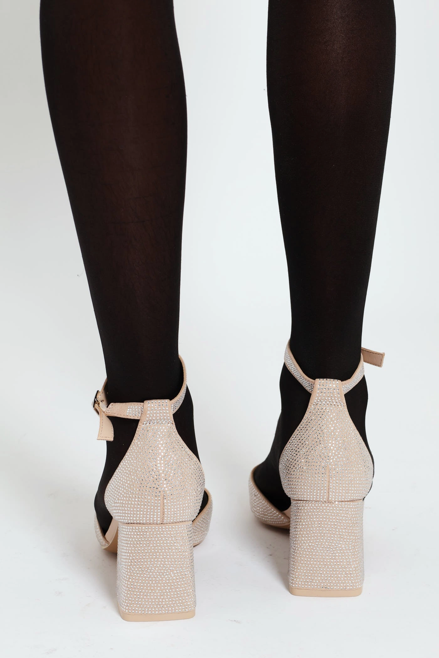 Daliaa Pointed Closed Toe Block Heel - Silver Bold Wedding Heels Stylish Stilettos