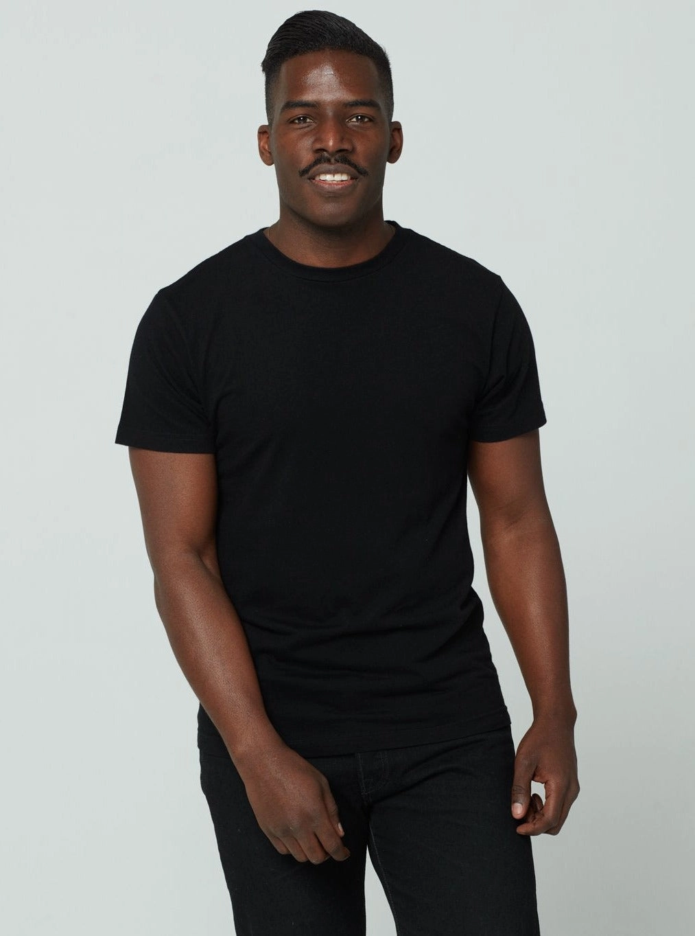 Breathable Knit Fabric Men's Unisex T-Shirt - Black