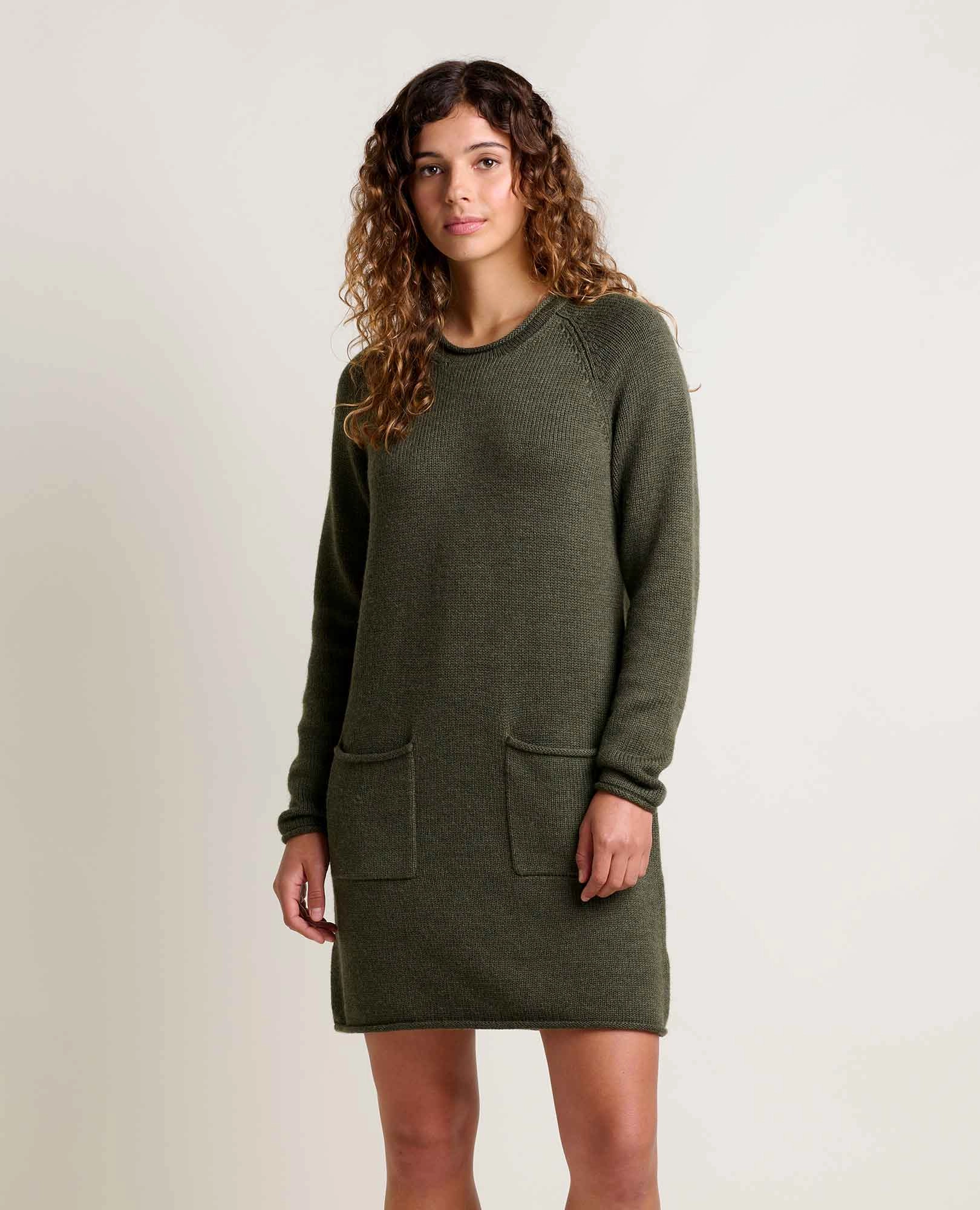 Vibrant Style Collar Accent Alpineglo Sweater Dress