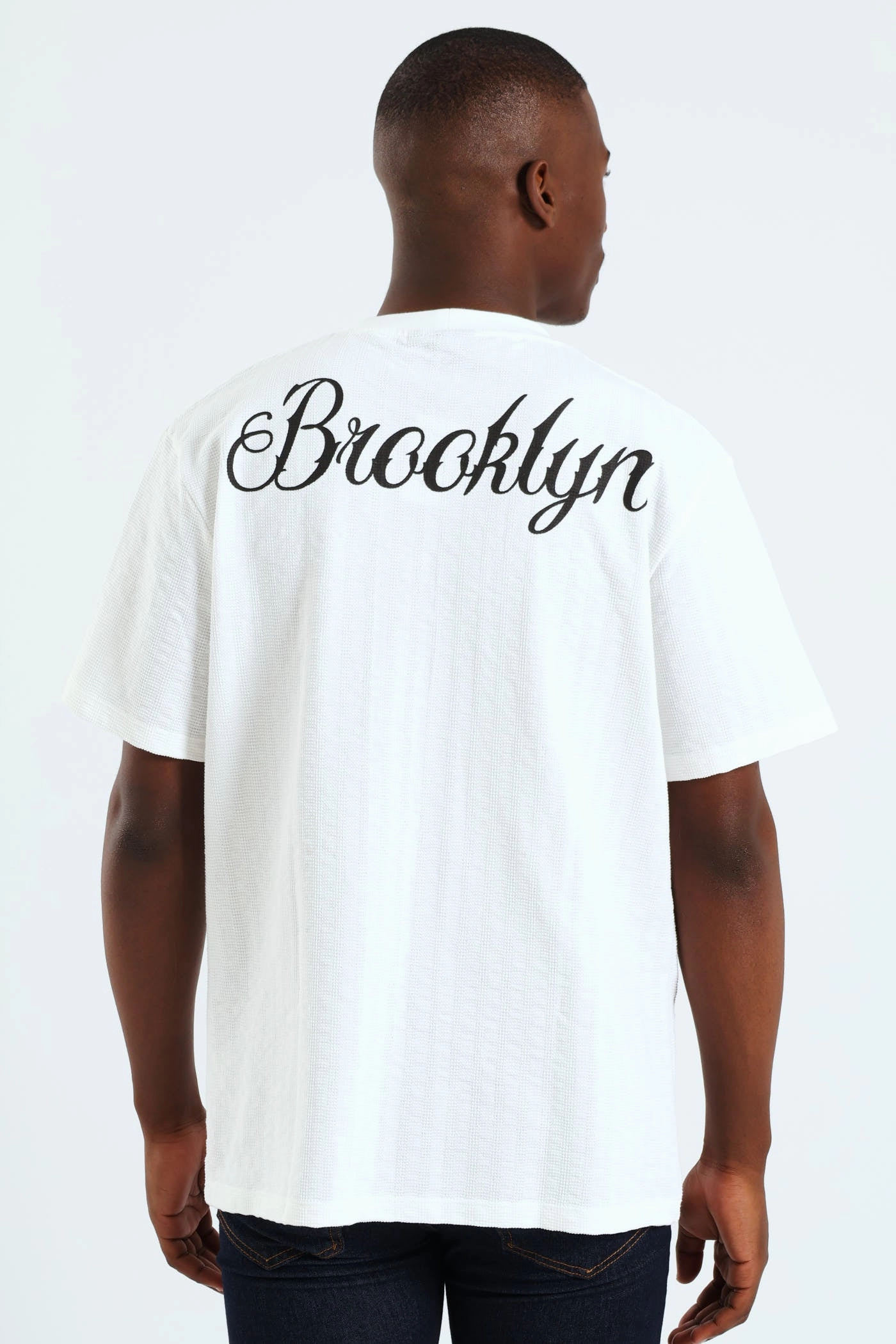 Brooklyn Front & Back Surf Tee - White Comfy Touch Lightweight Fashion