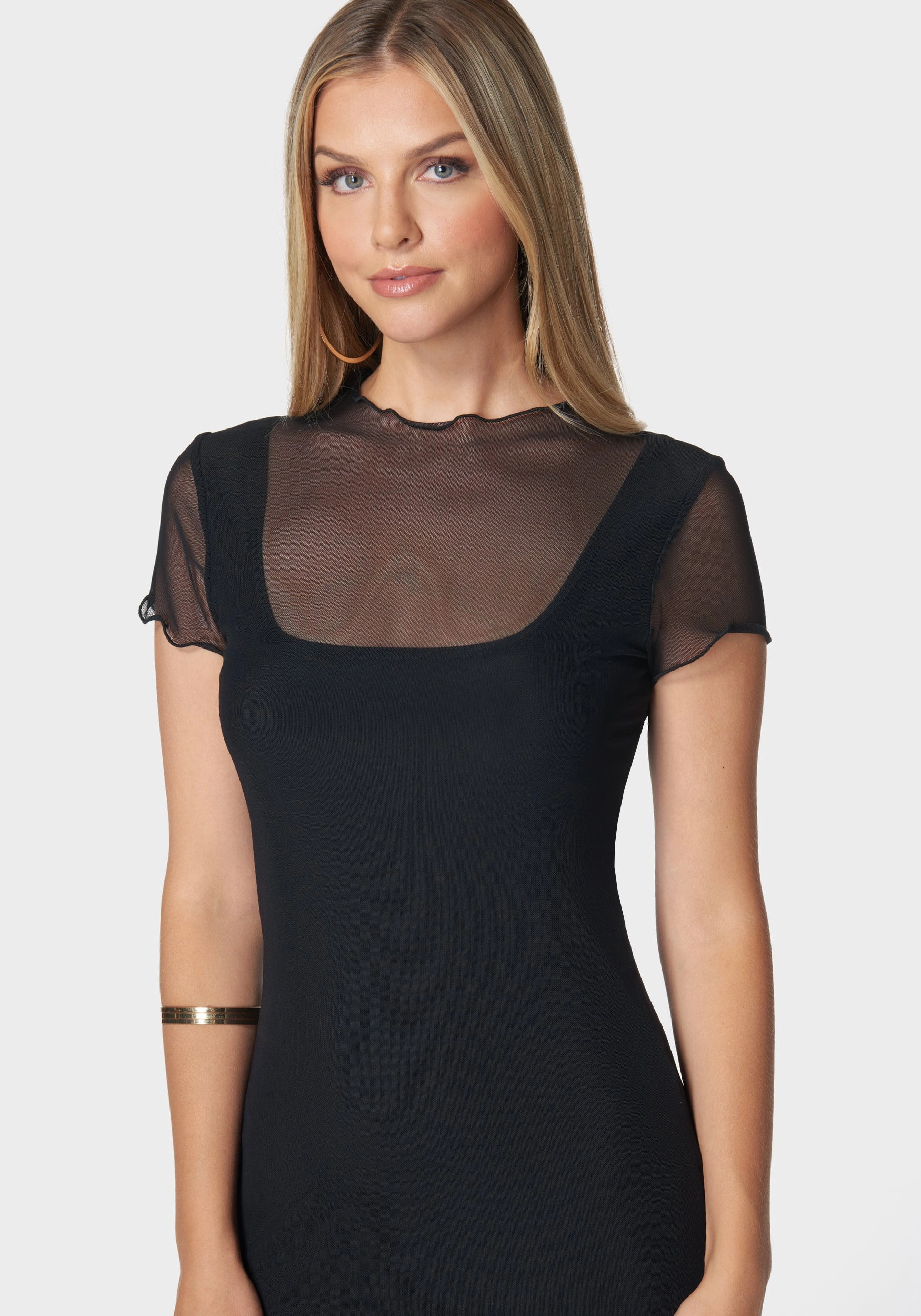 Simple Ease Sleek Appearance Brooklyn Mesh Maxi Dress