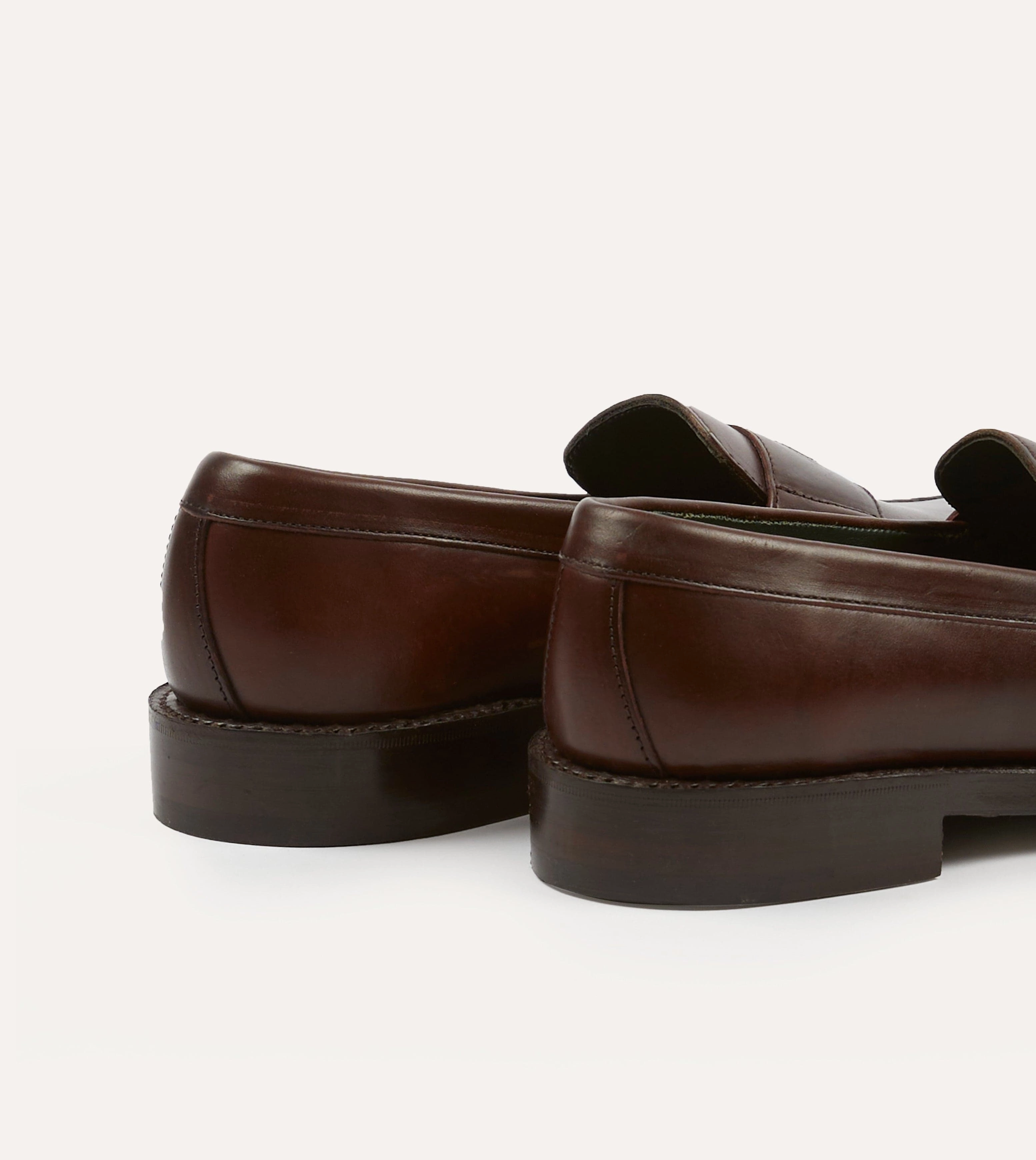 Brown Leather Charles Goodyear Welted Penny Loafer Bright Step