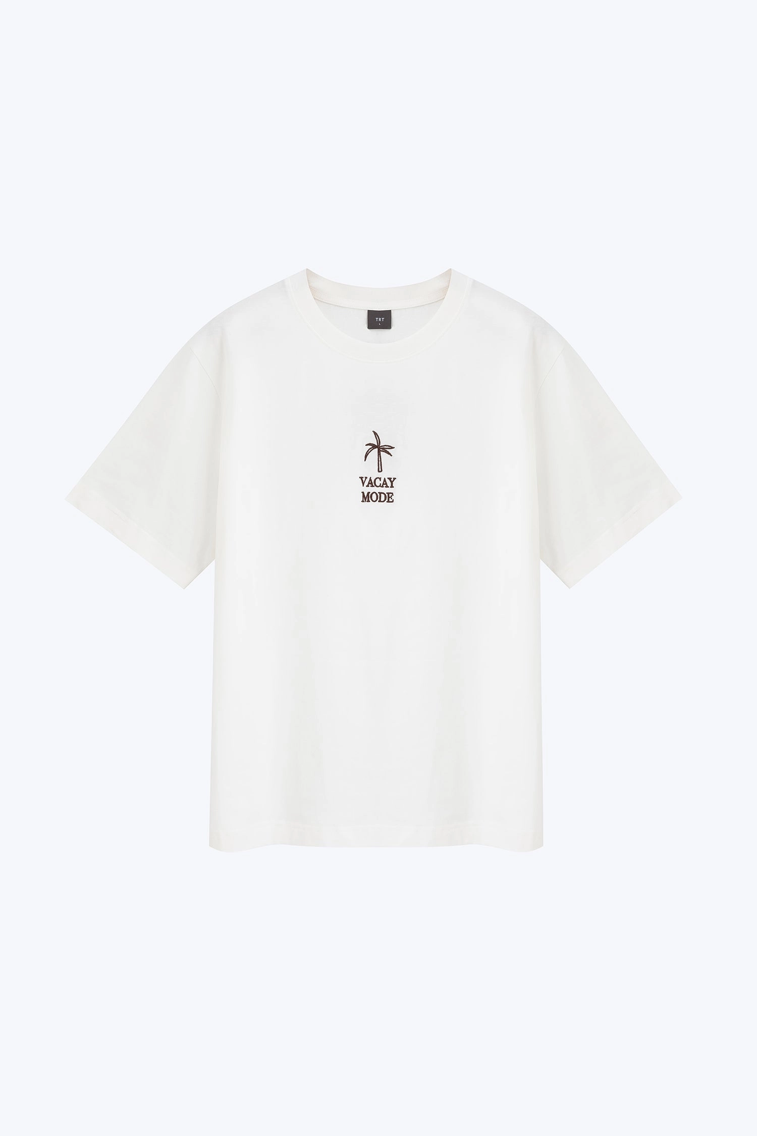 MeshPanel Soft Inner Lining (A) Jersey "Vacay Mode" Embroidery Tee - Cream [AT]