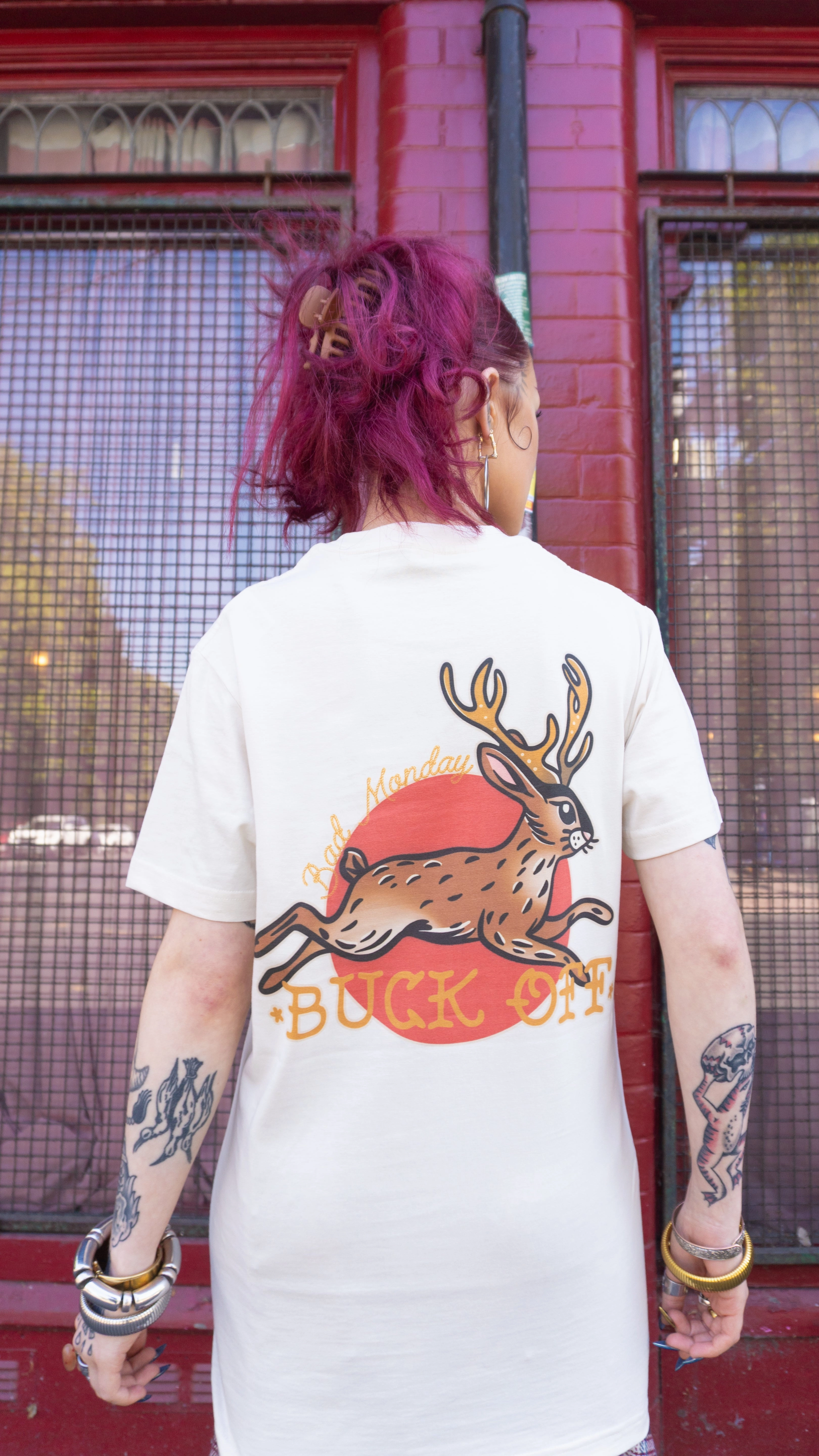 Flexible Ribbing Buck Off Tee