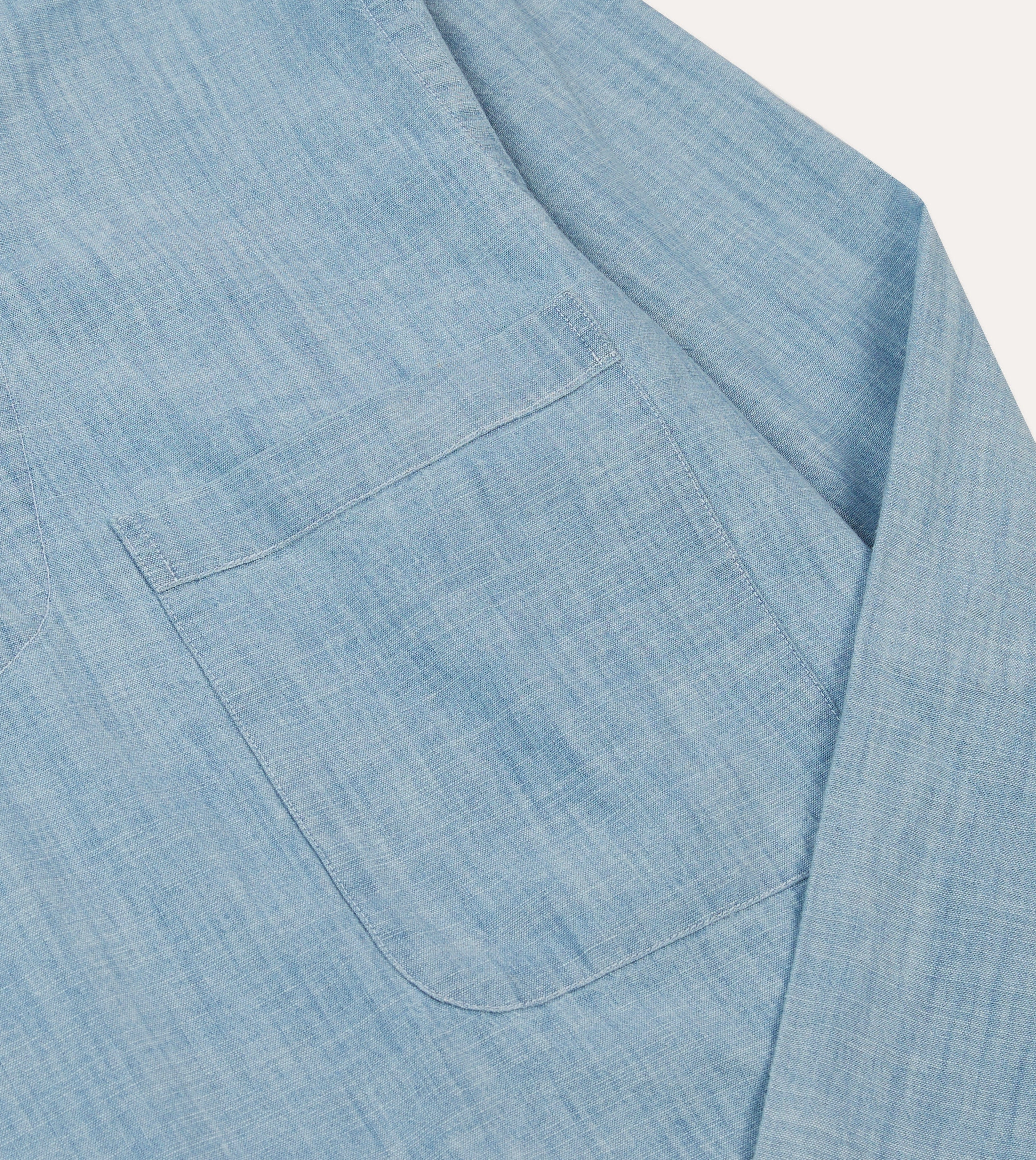 Roomy Cut Thermal regulation Blue Chambray Smock