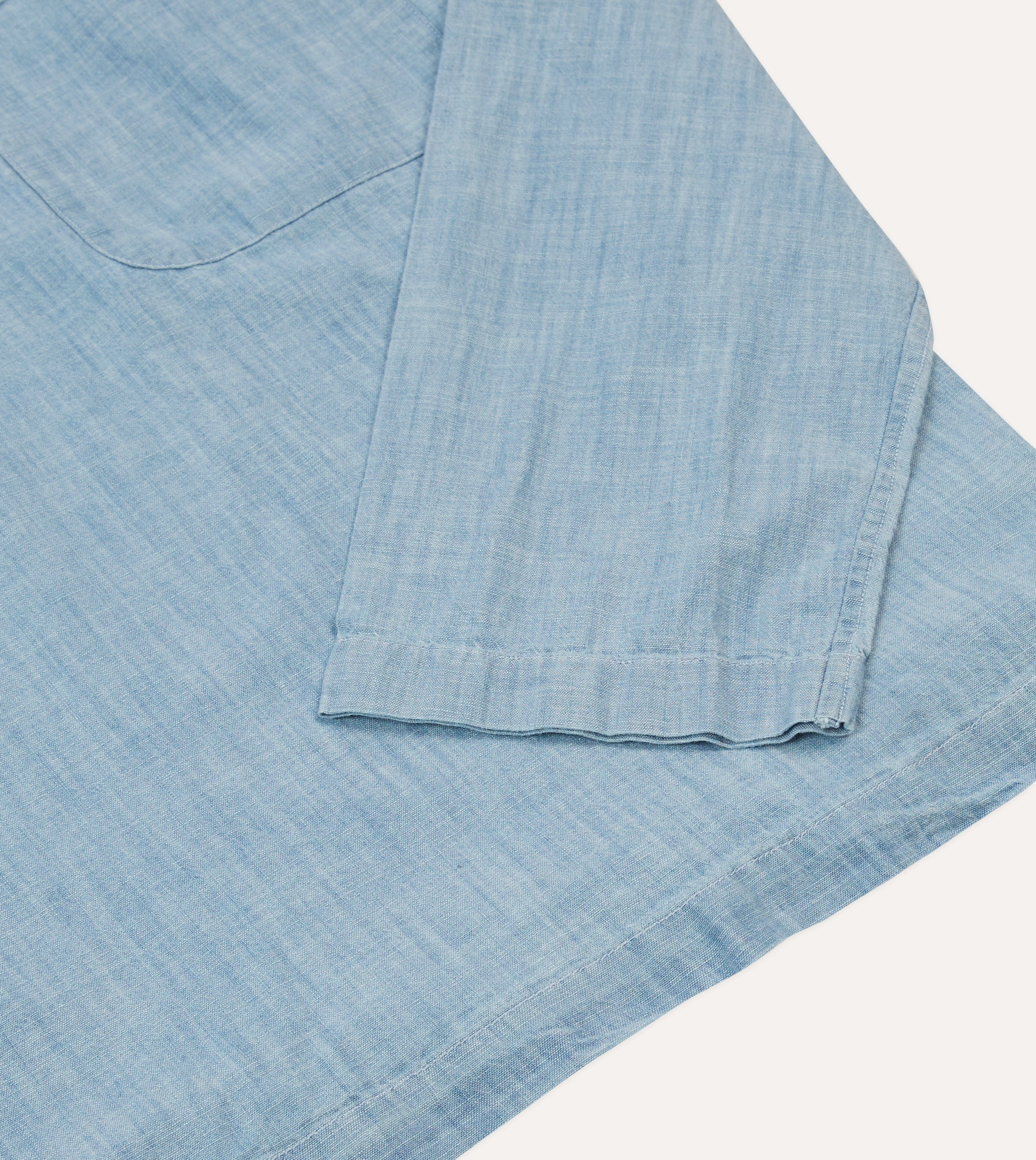 High Neck Blue Chambray Smock
