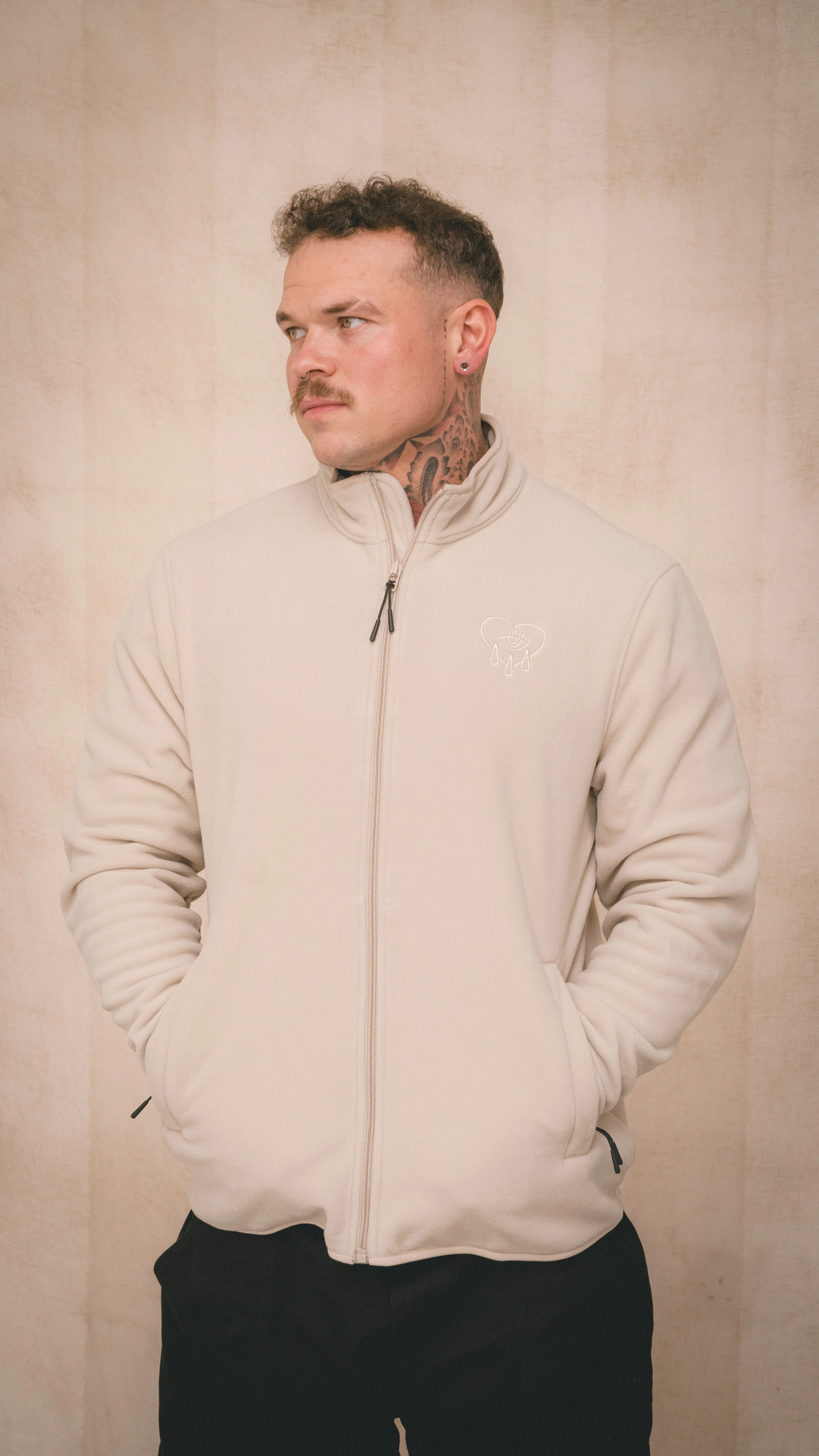 CH Logo Fleece Jacket Dust Multi Pocket Design