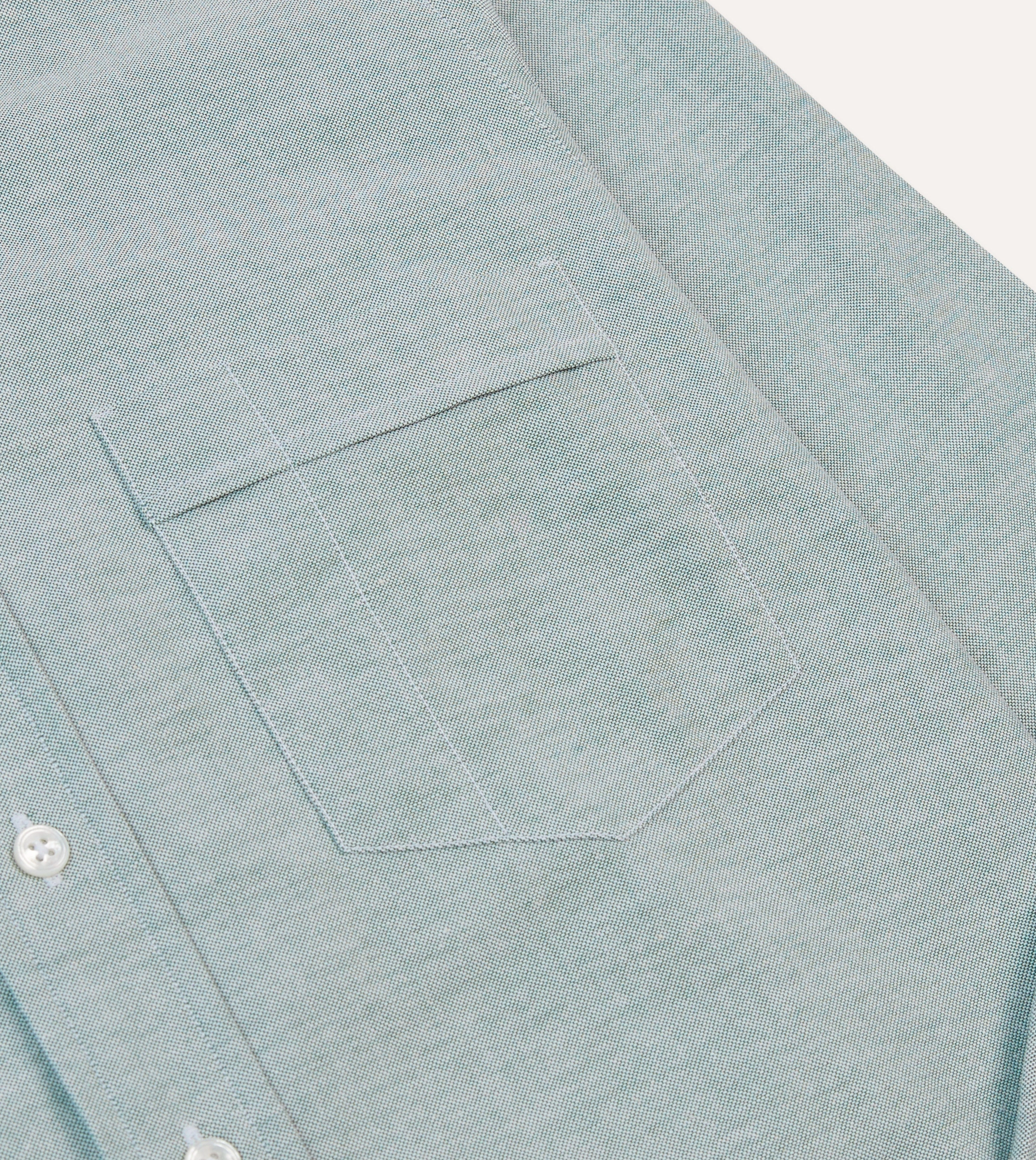 Green Cotton Oxford Cloth Button-Down Shirt Reinforced Shoulders