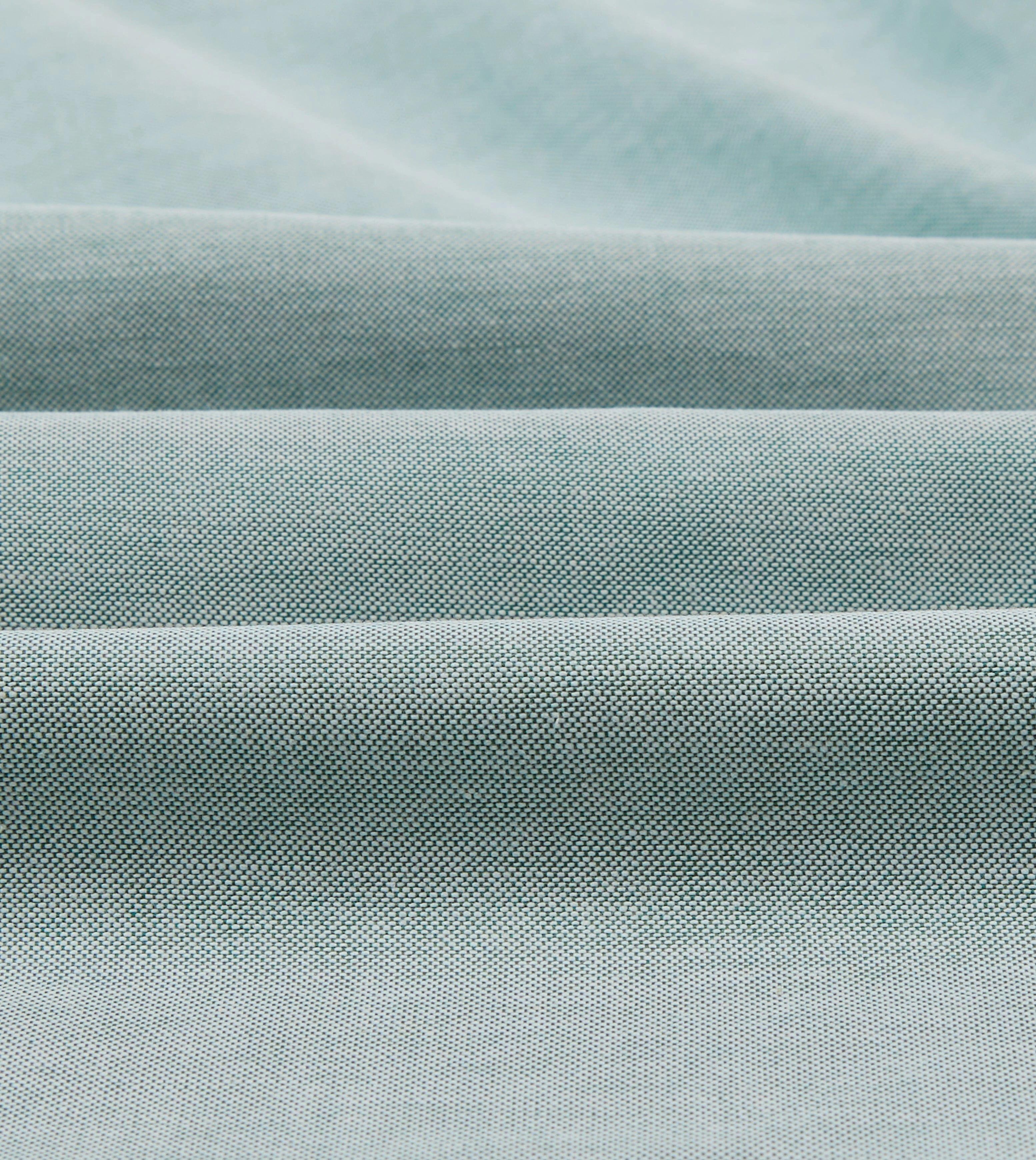 Green Cotton Oxford Cloth Button-Down Shirt Double Needle Hemming