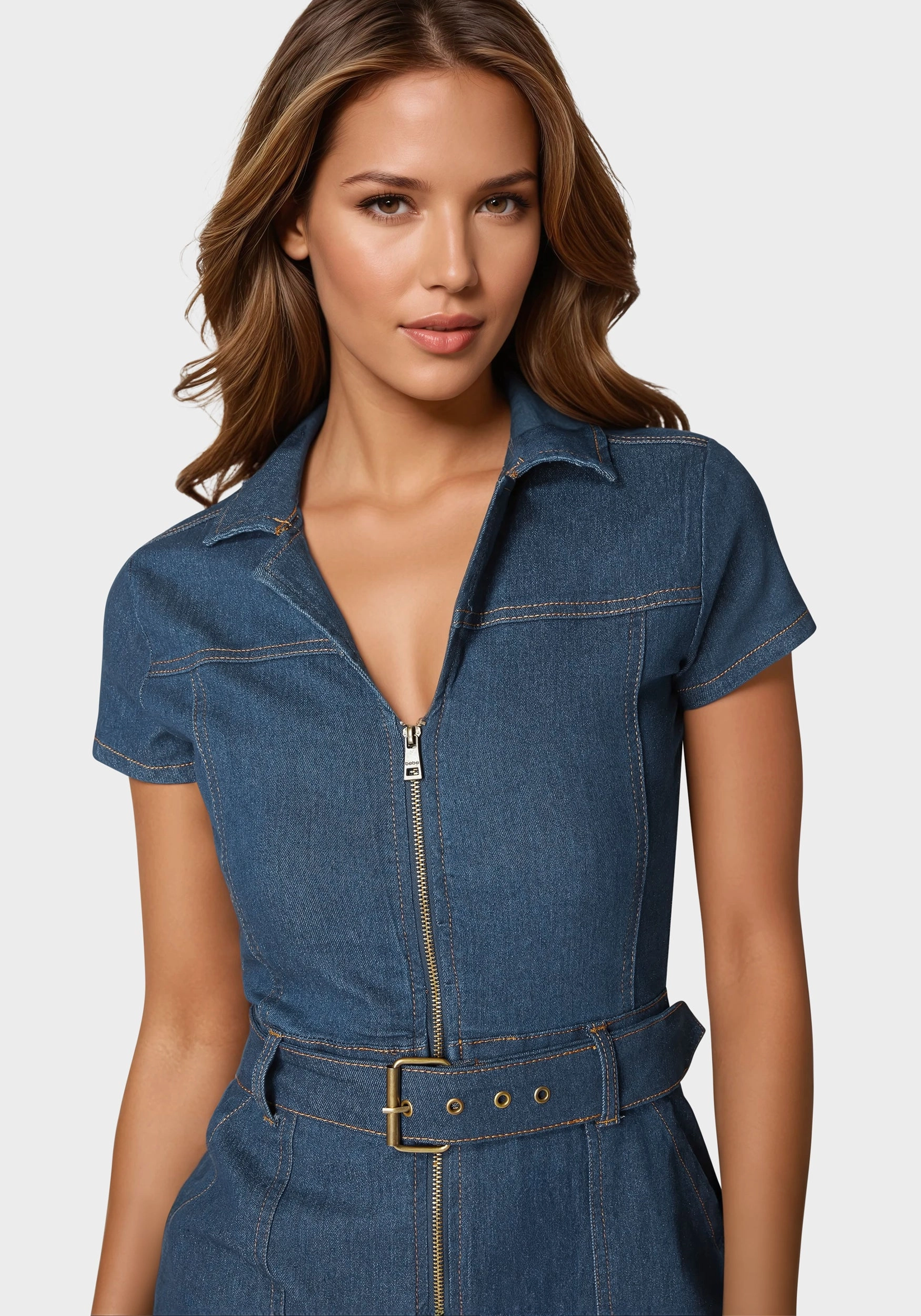 button detail Cool Fabric The Belted Romper