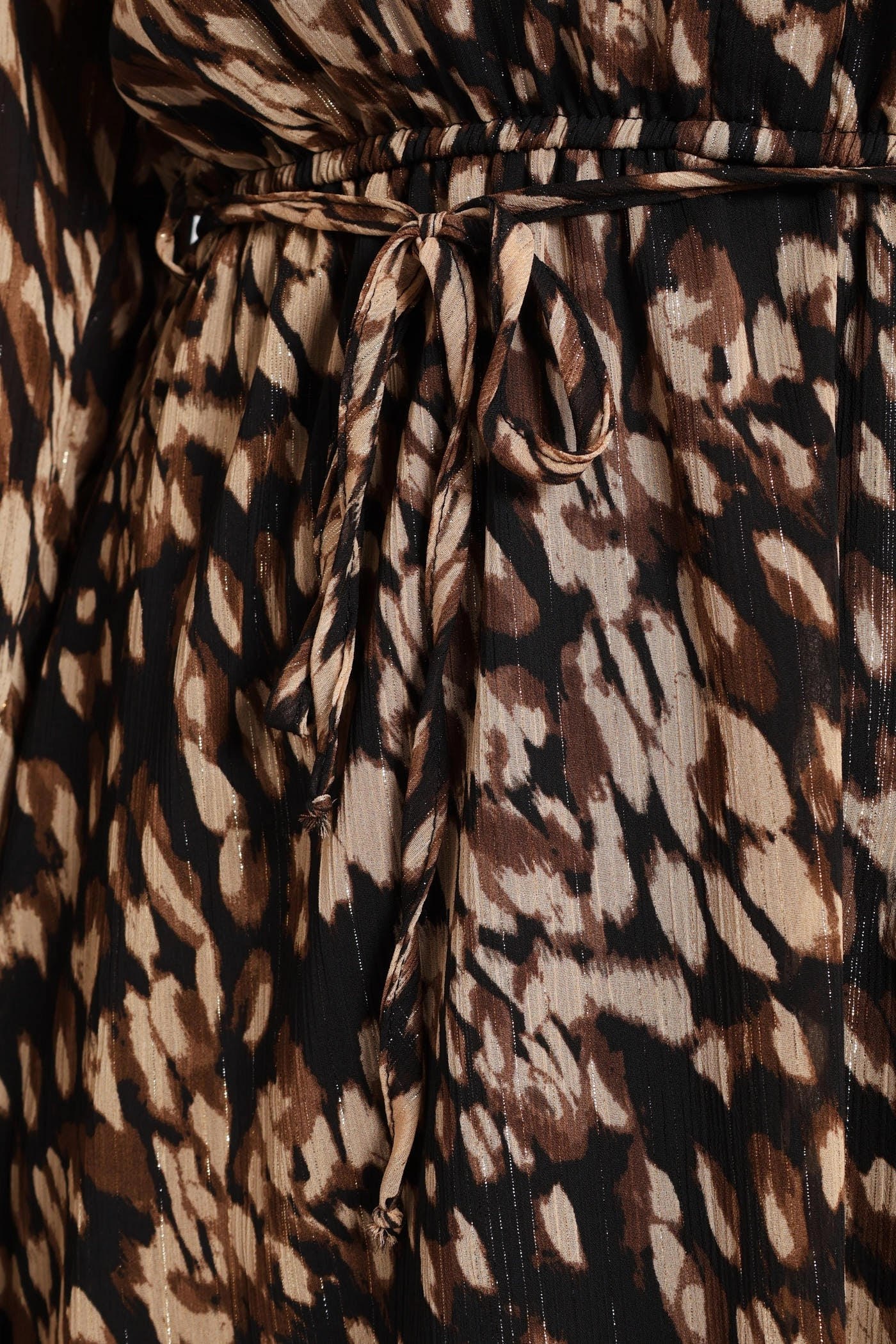 Button Through Tiered Monochrome Floral Tea Dress - Black Happy Glow