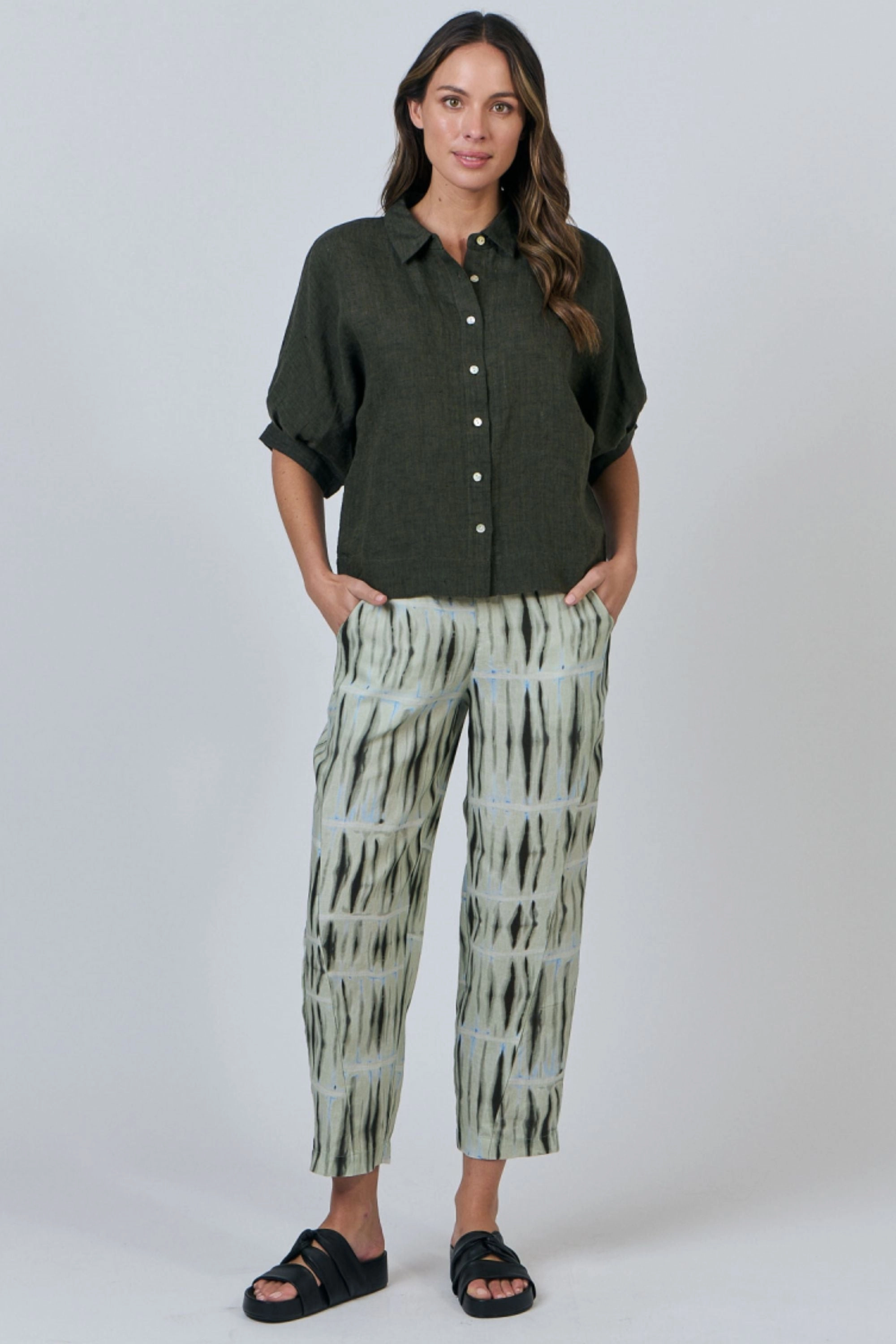 BUTTON UP SHIRT - GA471 Ribbed Trim