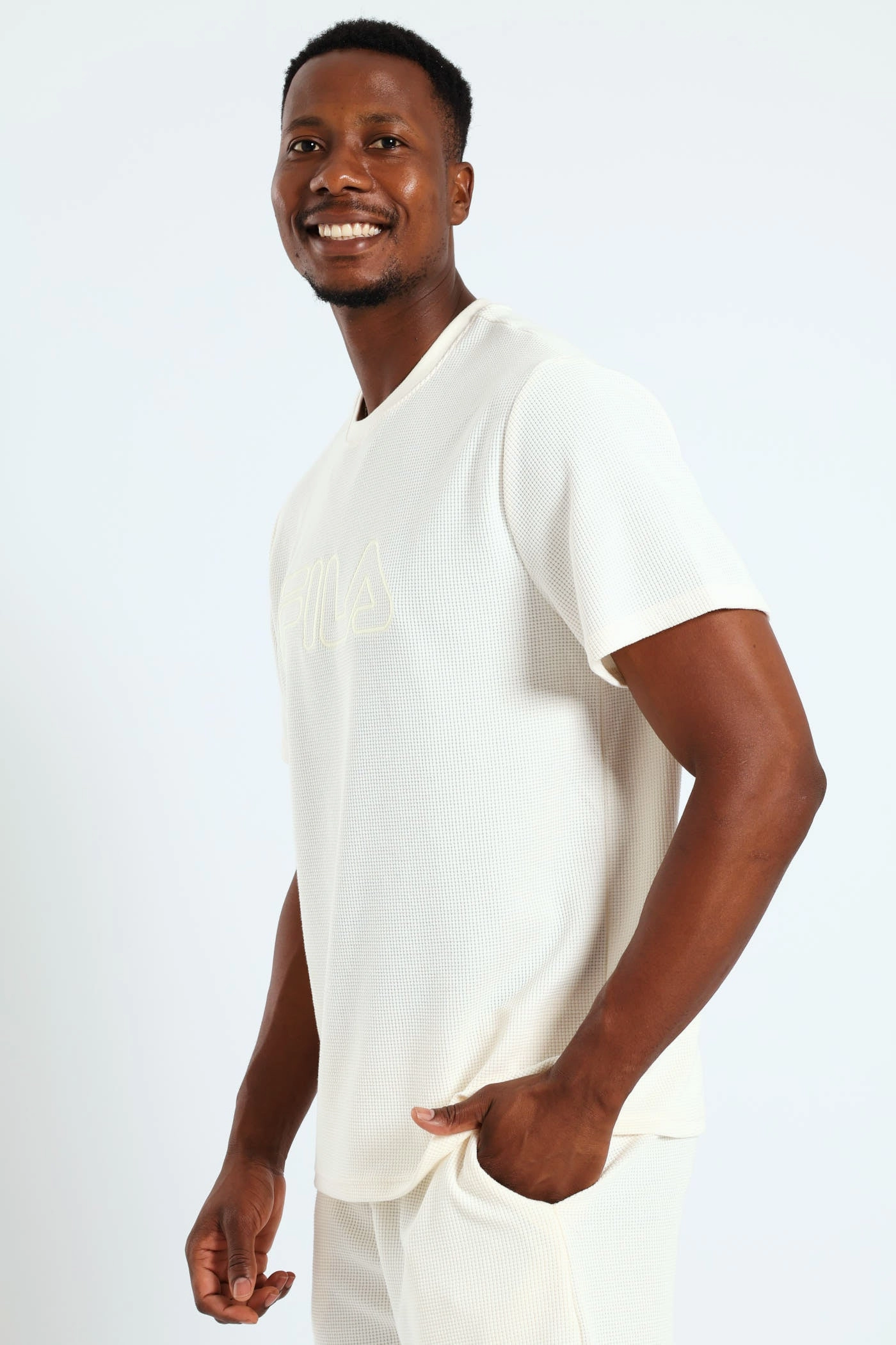 Caleb Waffle T-Shirt - Beige Chill Vibes