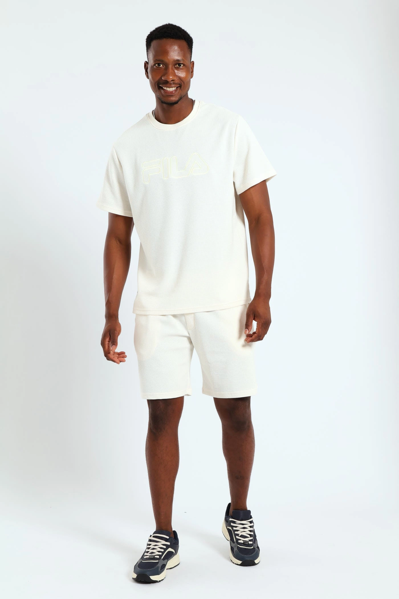 Caleb Waffle T-Shirt - Beige Quick Dry Material
