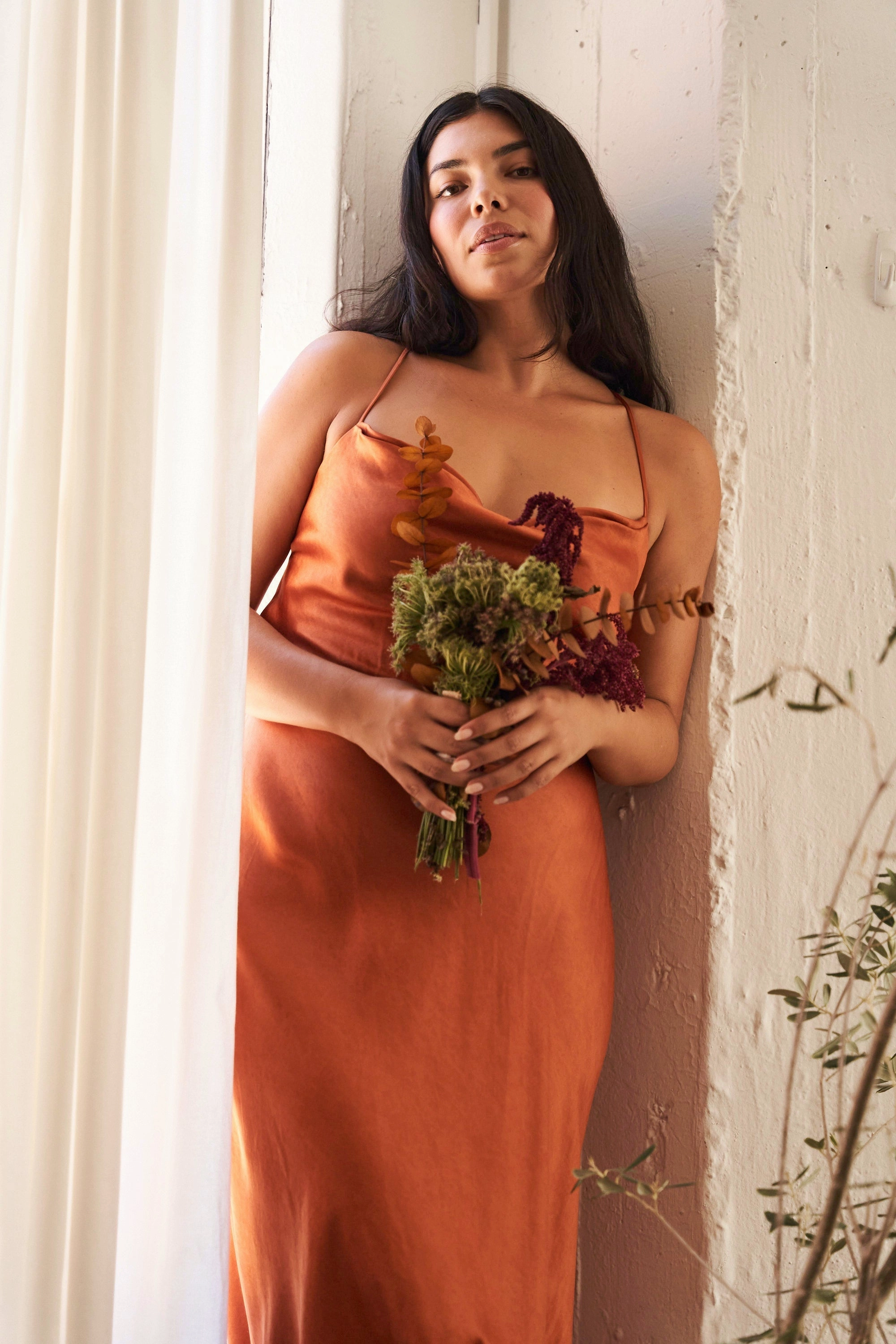 Texture Edge Perfect Layers Camille Dress - Rust