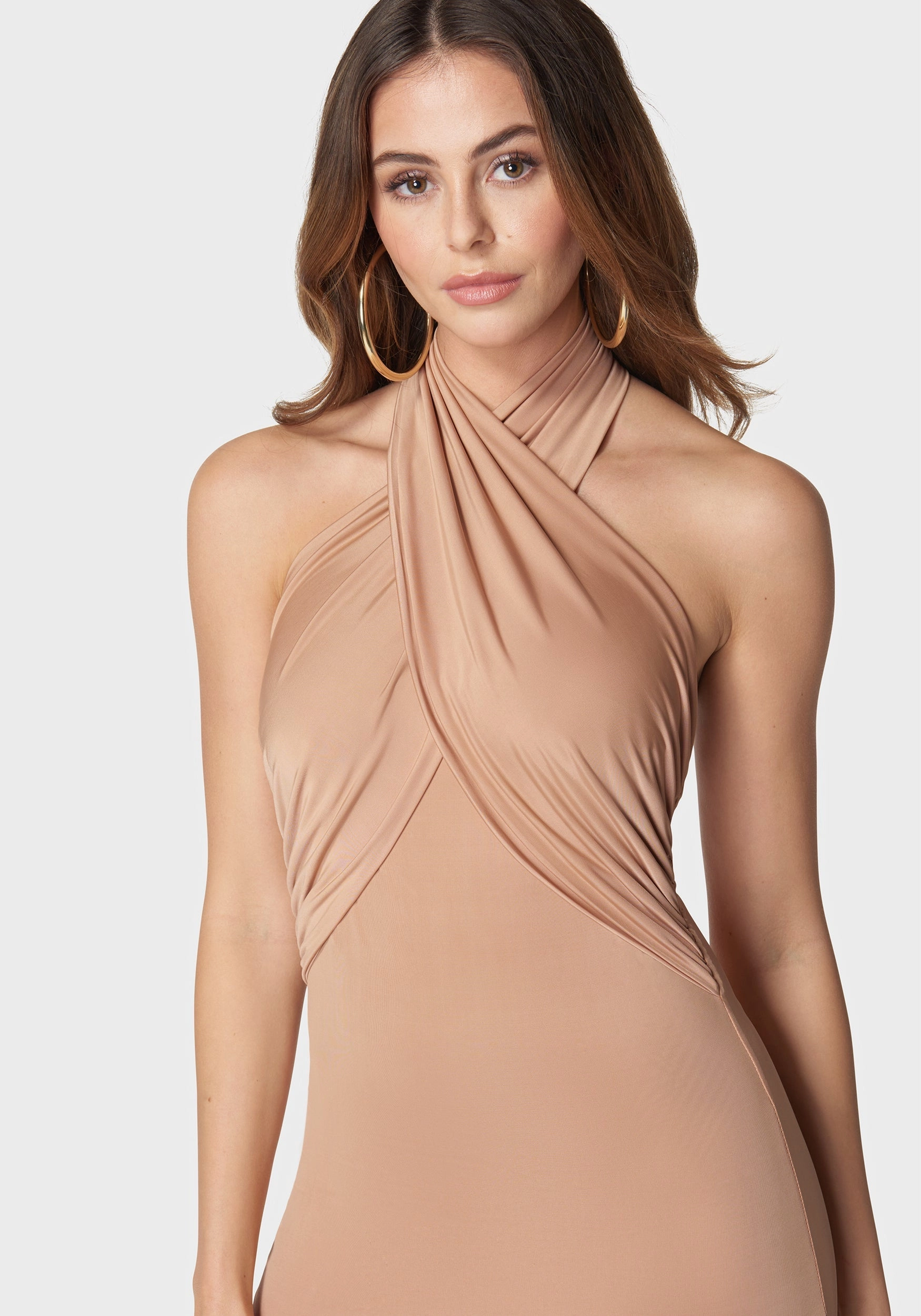 Cross Front Halter Neck Mini Dress Minimal Details Summer Wardrobe