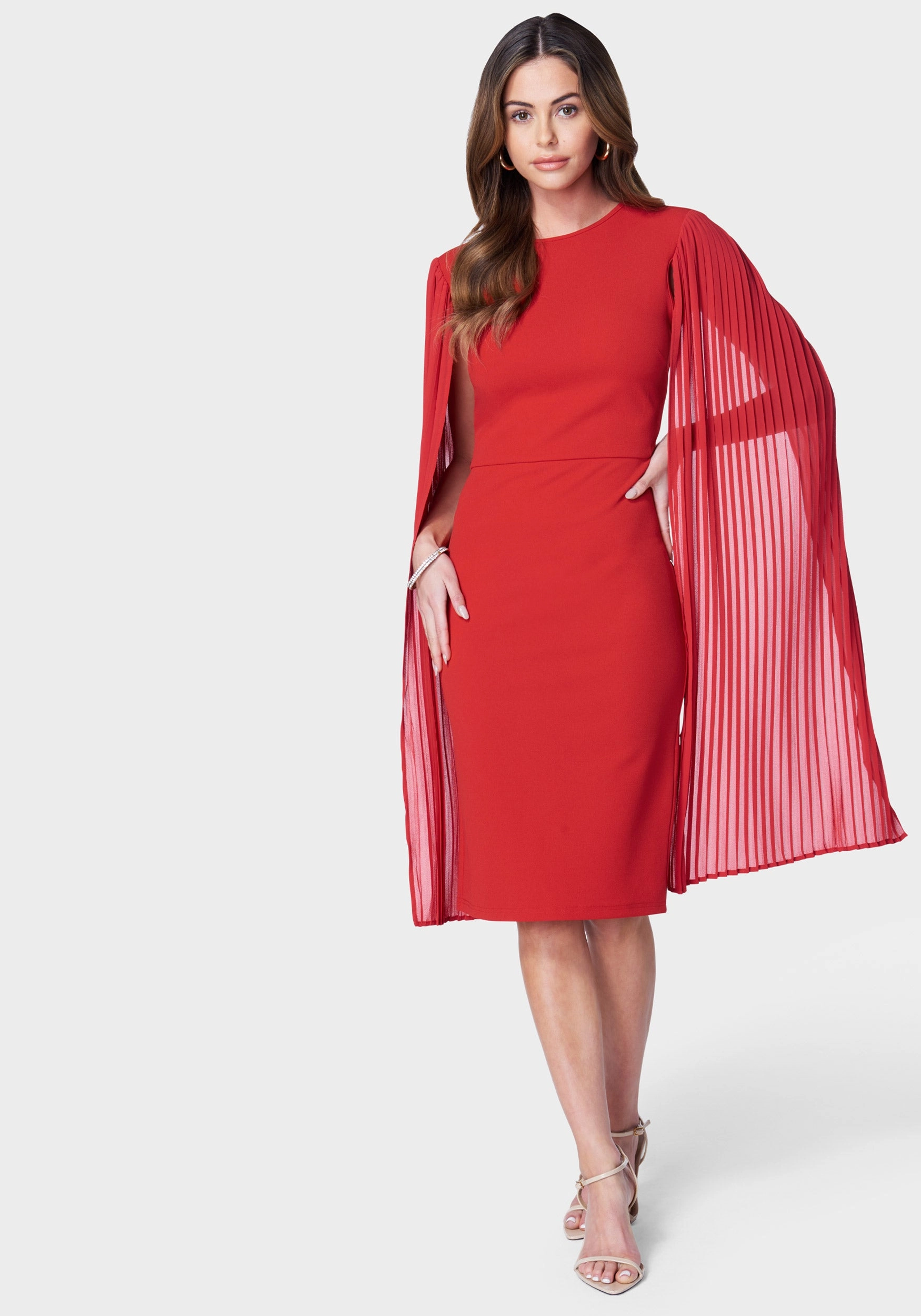 Weekend Ready Cape Sleeve Midi Dress