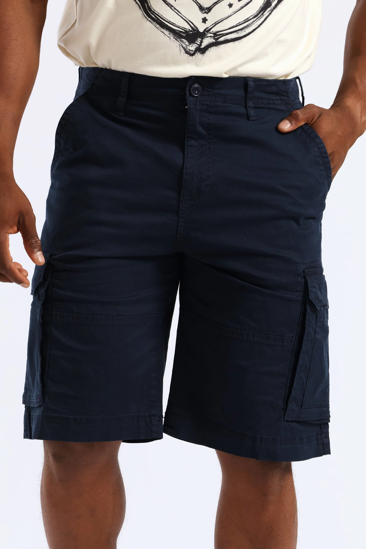 men's fashion Cargo Bellows Short - Navy Movement Design