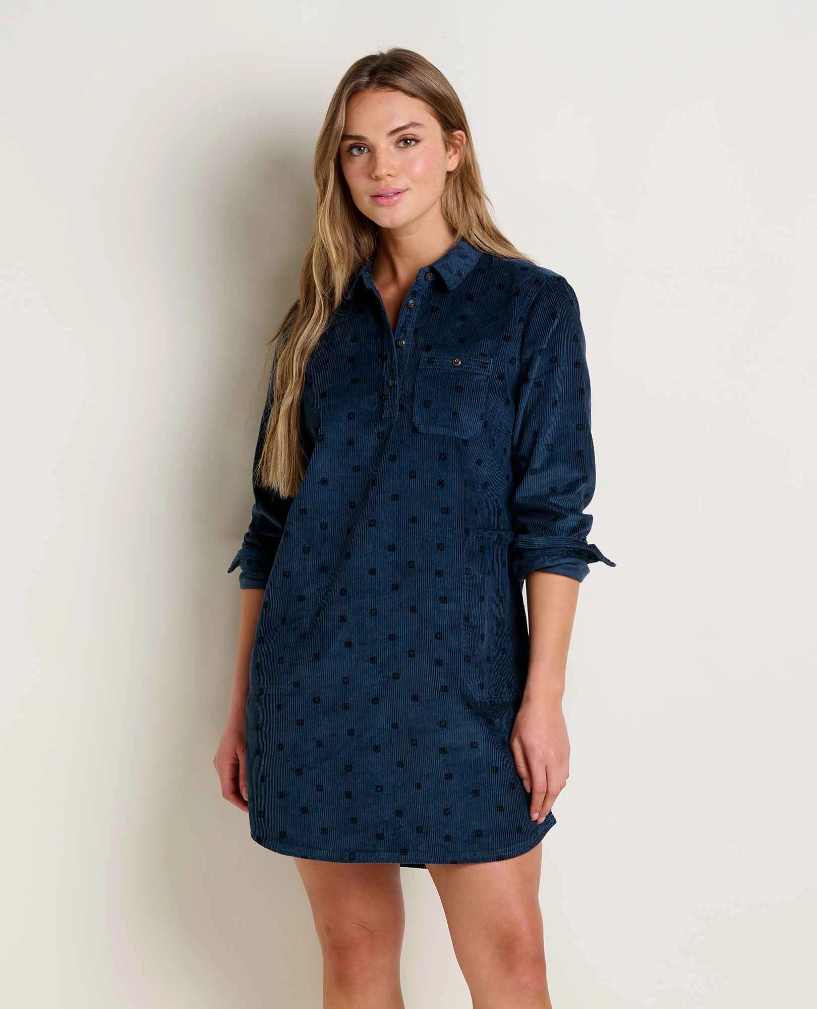 Subtle pattern Cozy Base Cascadia Popover Cord Dress