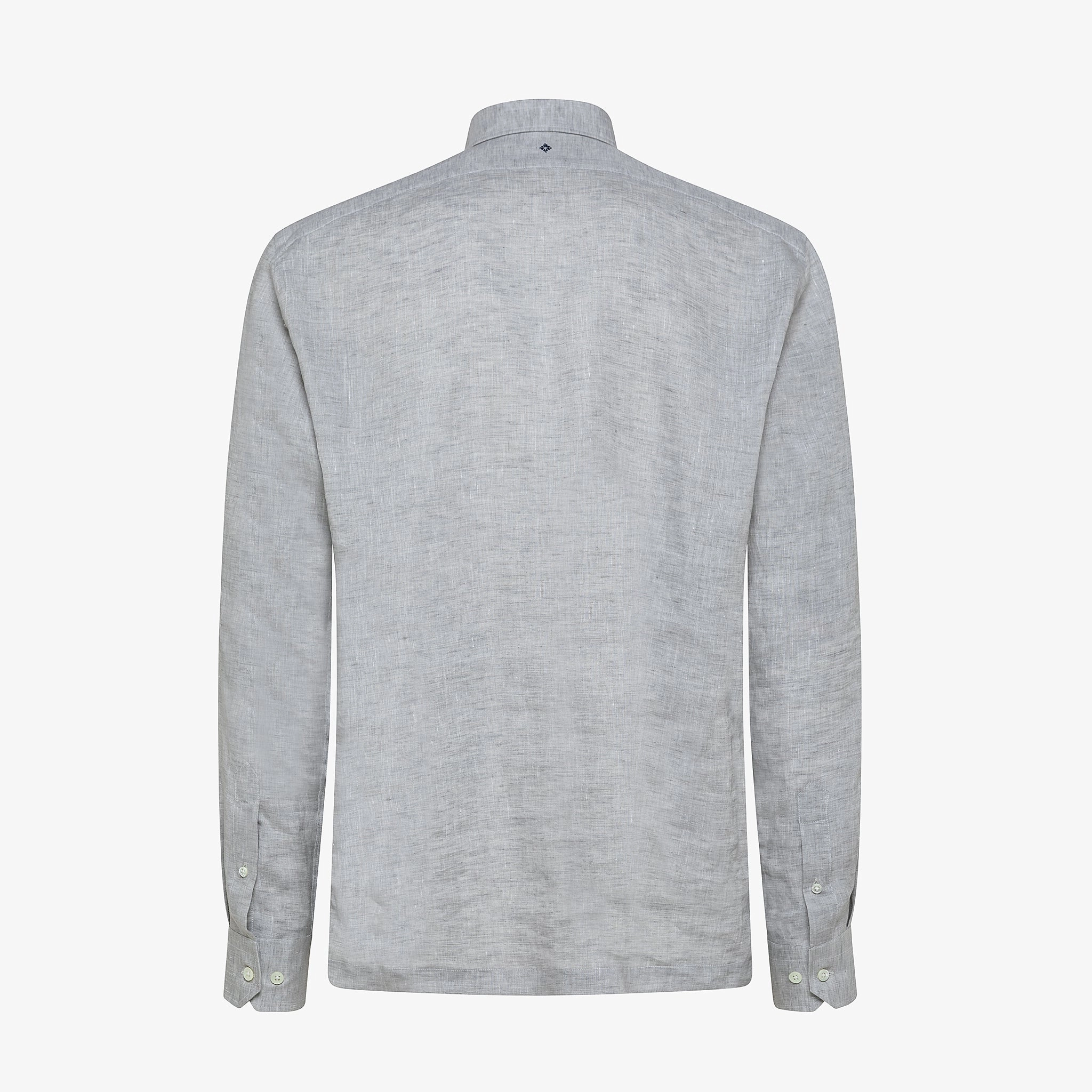 Fashion Outfit Simple Style Raimond half-buttoned shirt in Capri Linen (Stone Grey)