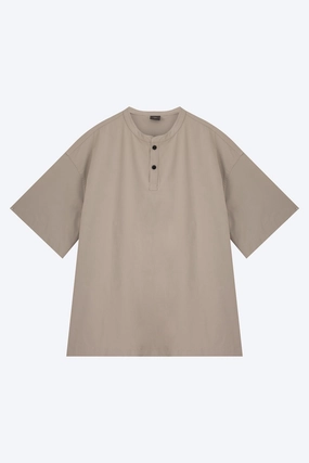 Casual Stand Collar Pocket Shirt - Light Grey [AT] FadeResistantPrint Fit For All Day
