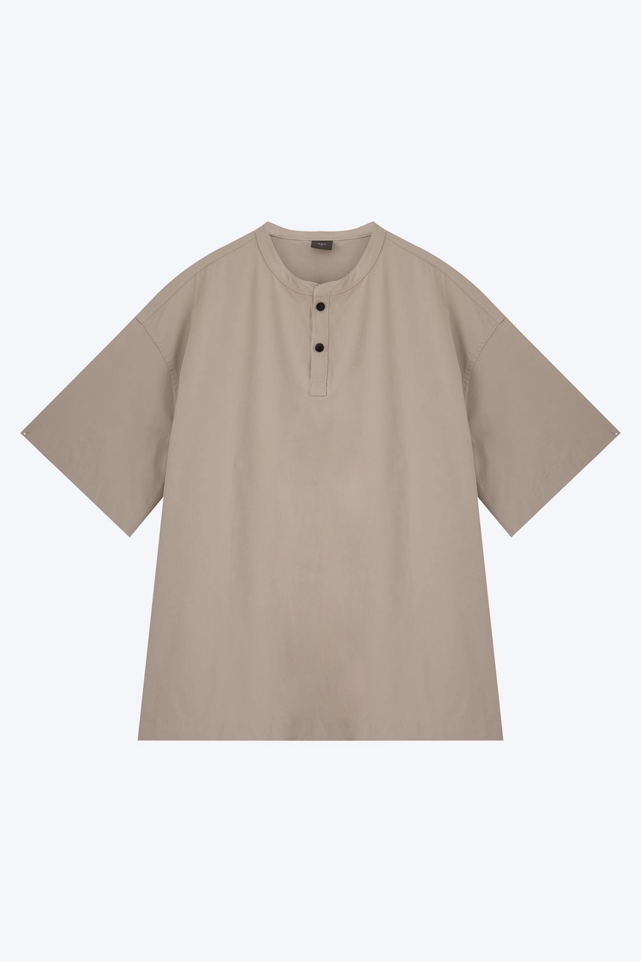 Casual Stand Collar Pocket Shirt - Light Grey [AT] FadeResistantPrint Fit For All Day