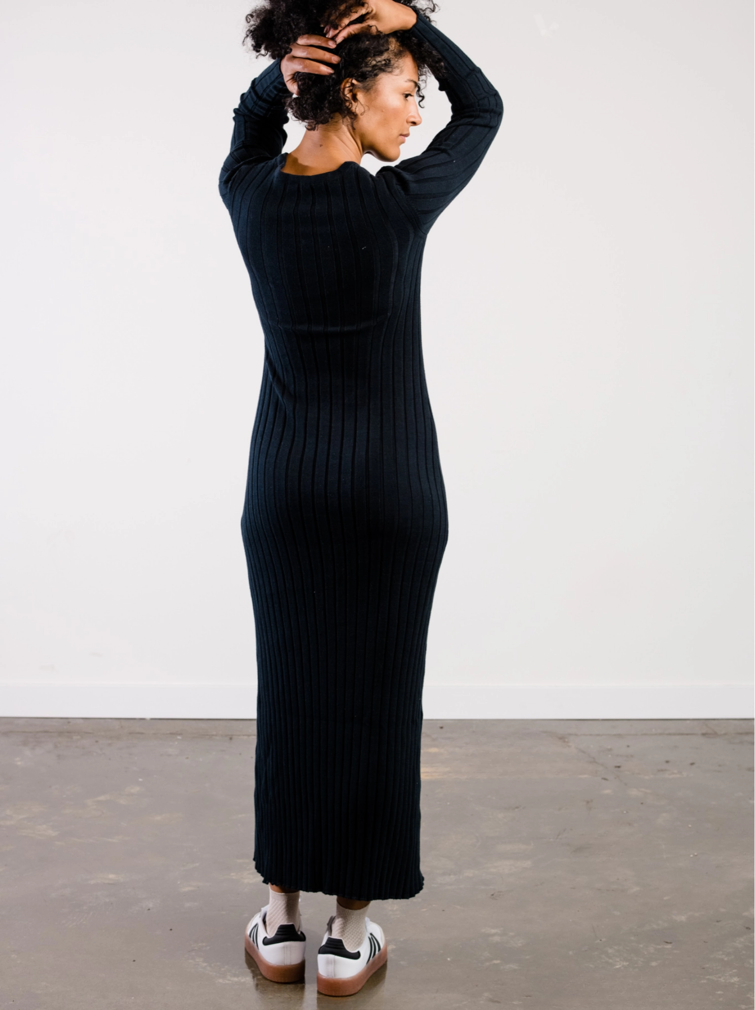 Bridget Knit Midi Dress - Black Formal dinner wear