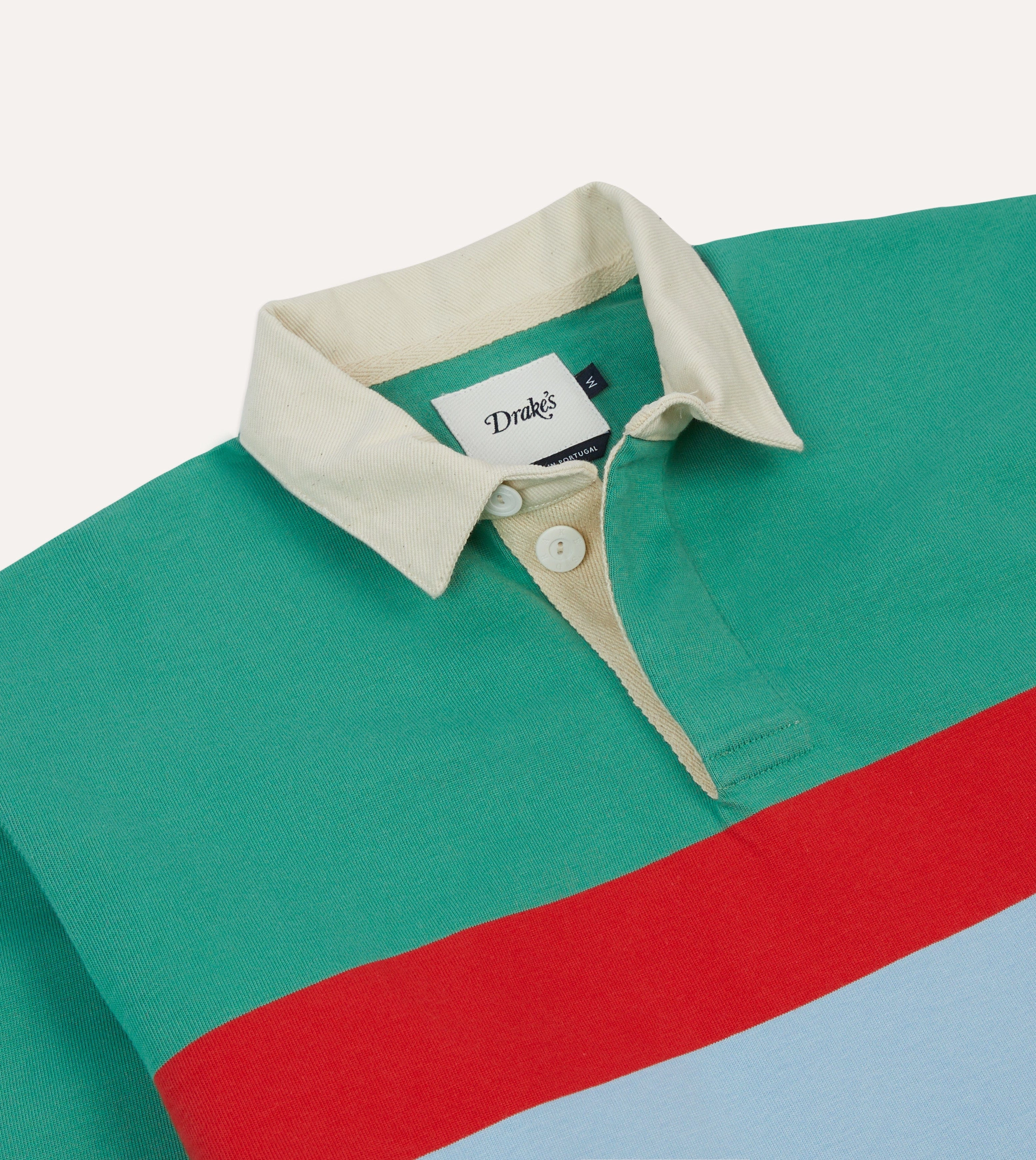 Green, Blue and Red Centre Stripe Cotton Rugby Shirt Summer Must-have Gradient effect