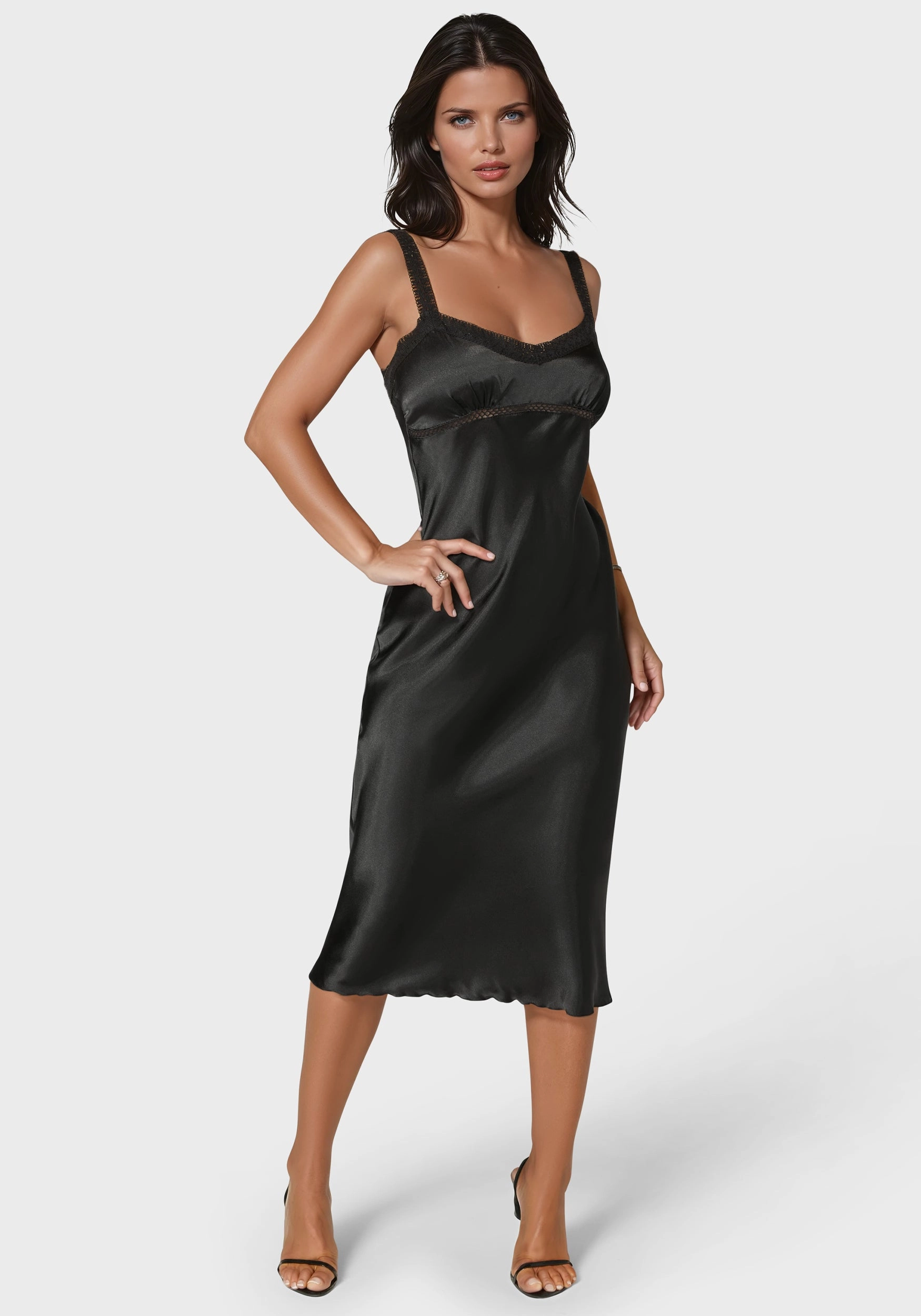 Glam Touch Satin Midi Dress