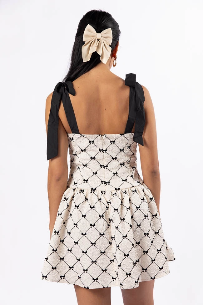 Every Occasion Ivory and Black Bow Dress FINAL SALE Chic and Cozy Street Motion