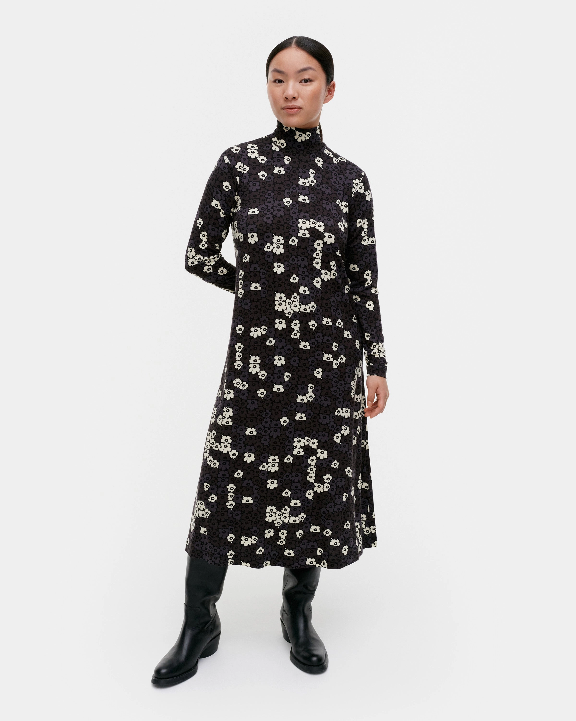 Pearl-Detail Cavea Pikkuinen Unikko Turtleneck Jersey Dress 115cm